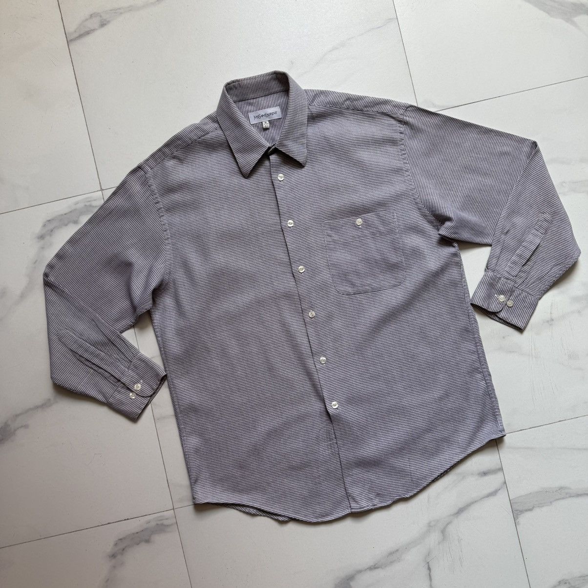 Designer × Vintage × Yves Saint Laurent Vintage Y2K YSL Long Sleeve Shirt Size US L / EU 52-54 / 3 - 3 Thumbnail
