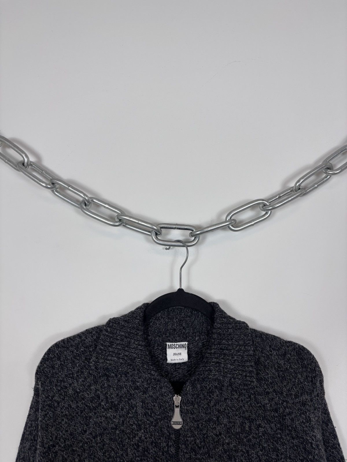 Moschino Vintage 1990s Moschino Women’s Grey Wool Full Zip Sweater Size M / US 6-8 / IT 42-44 - 3 Thumbnail