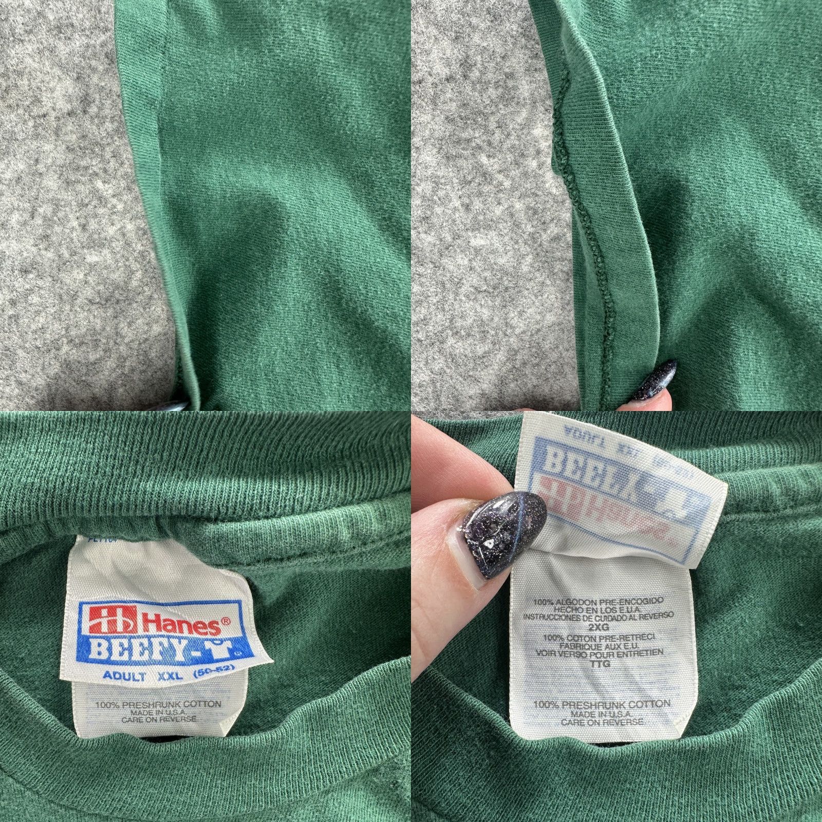 Hanes VINTAGE Hanes Spirit of Cross Stitch Festival Shirt Mens 2XL Green Crew Neck Short Sleeve 1995 90s Quote Size US XXL / EU 58 / 5 - 8 Thumbnail