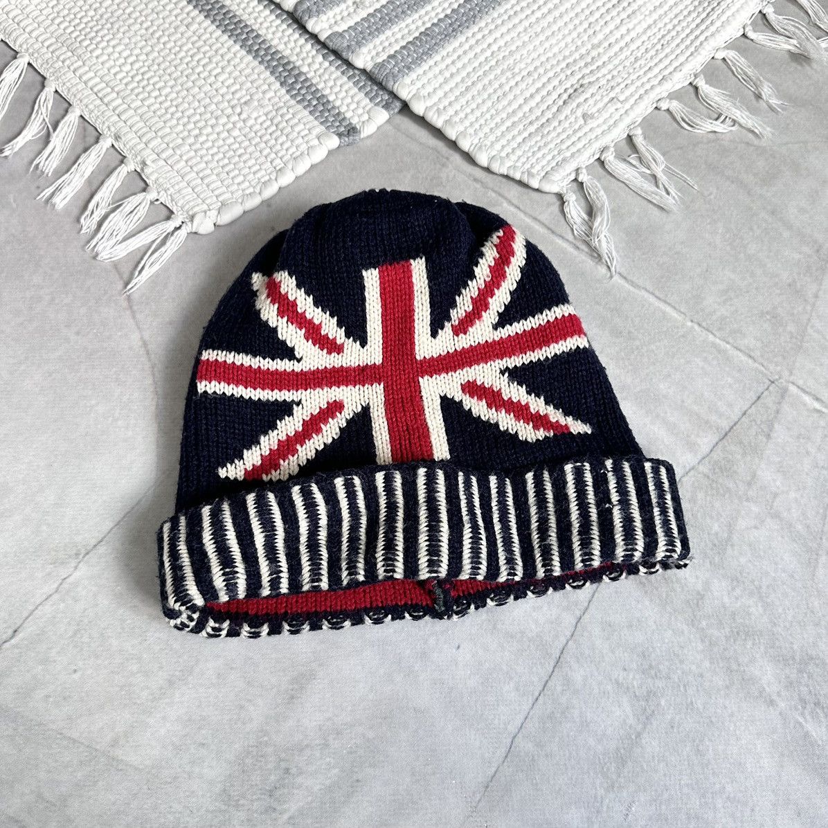 Hysteric Glamour × Undercover 00s British Britain Flag Knit Beanie Hat Stussy Vibe Size ONE SIZE - 1 Thumbnail