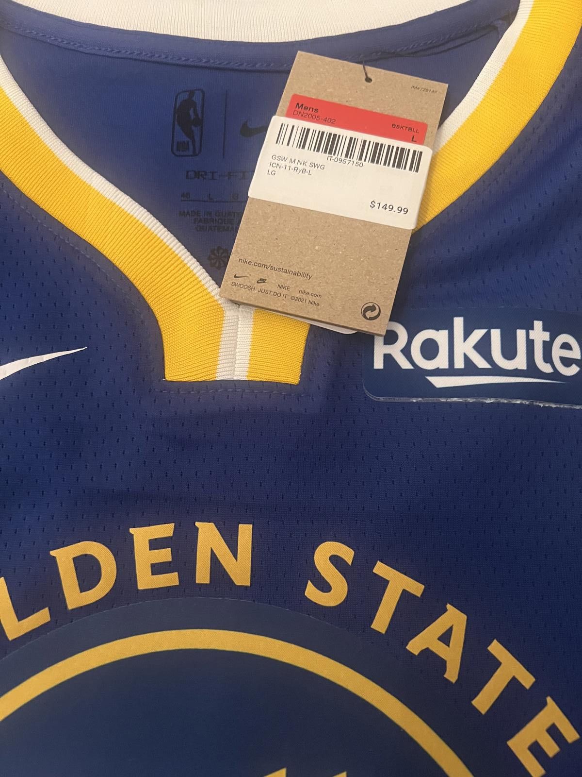 Nike Golden State Warriors KlayThompson 21-22 Icon Edition Jersey Size ONE SIZE - 3 Thumbnail