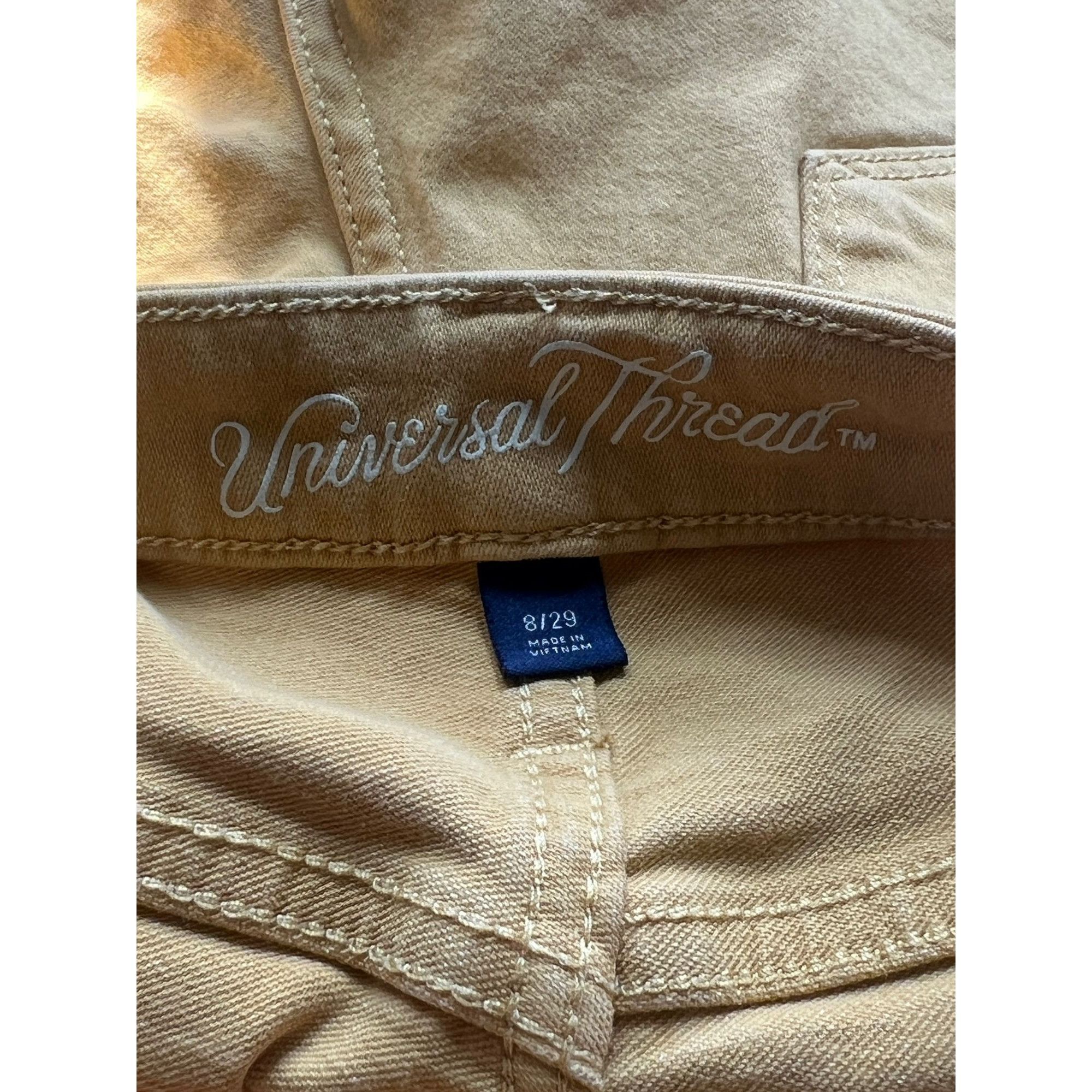 Other Universal Thread High Rise Midi Shorts Denim Mustard Yellow Size 29" - 4 Thumbnail