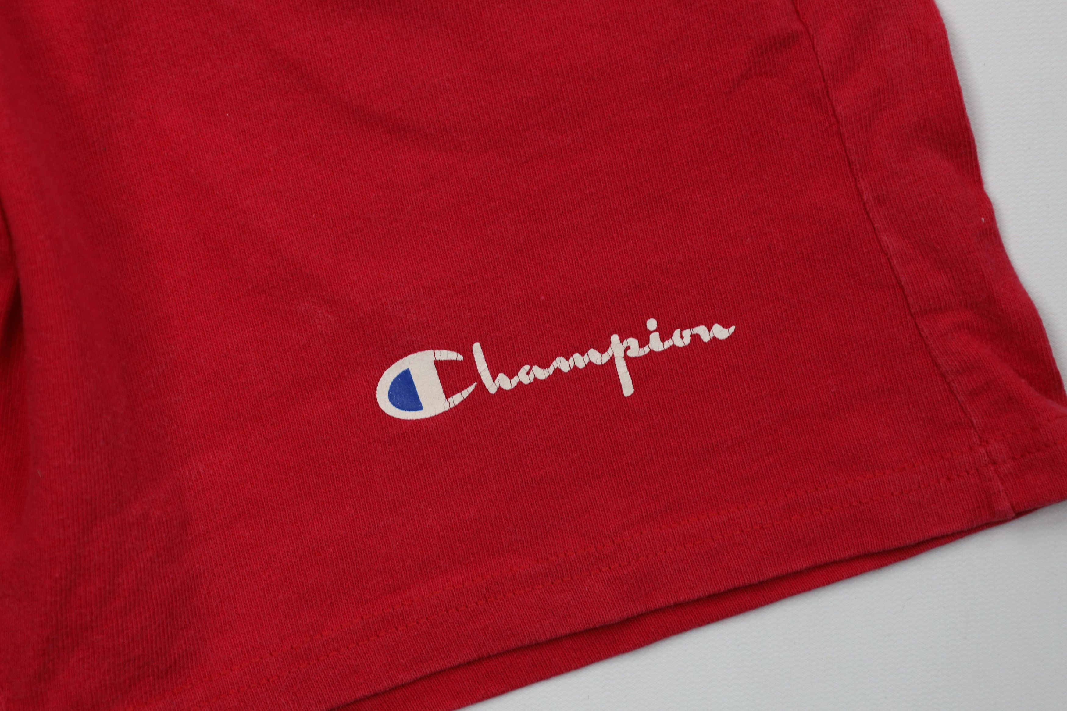 Champion Vintage 90s Champion Spell Above Knee Shorts Red Cotton USA Size US 30 / EU 46 - 5 Thumbnail