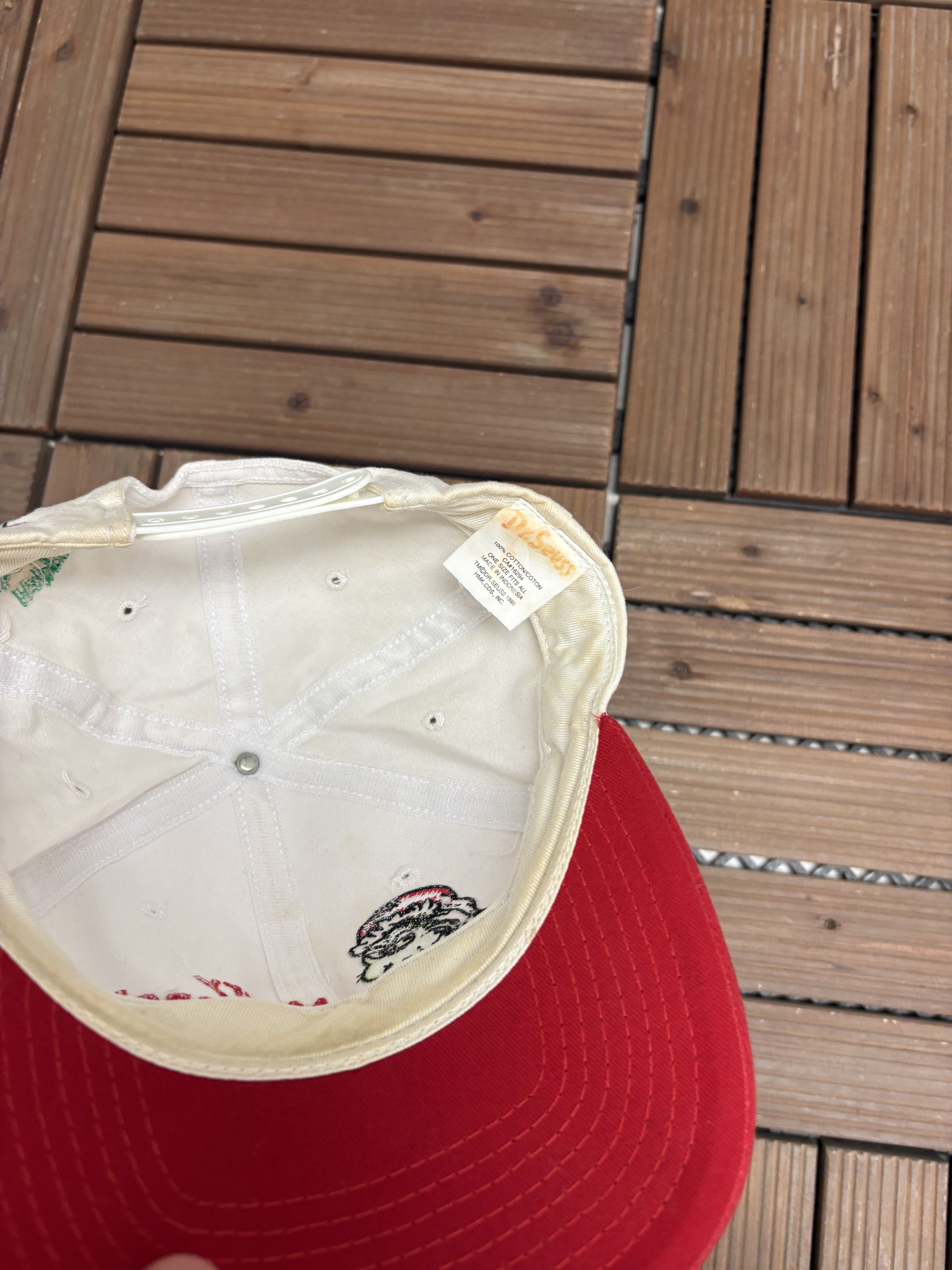 Vintage The Grinch Merry Grinchmas! Vintage White Snap Back Hat Size ONE SIZE - 6 Thumbnail