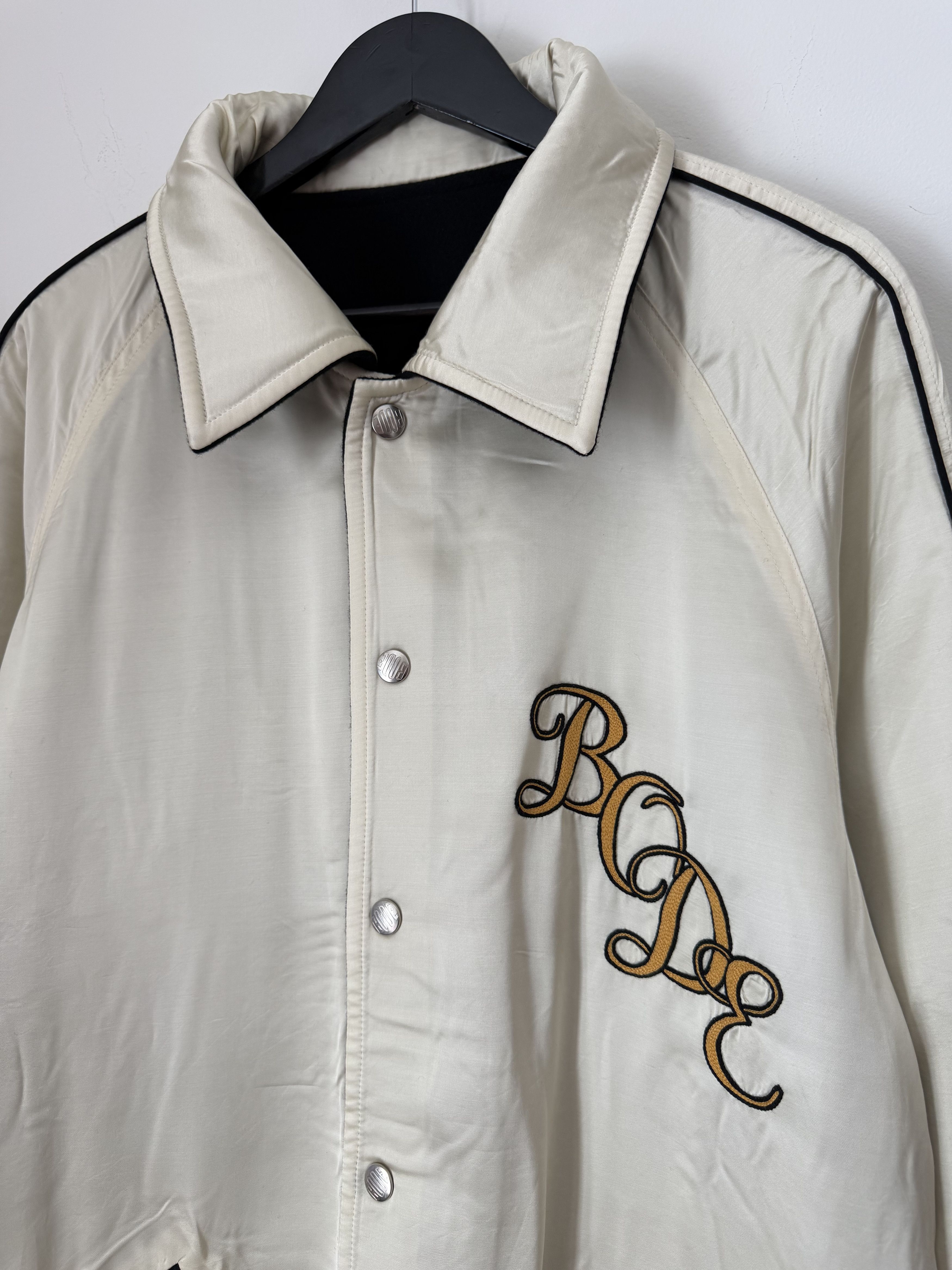 Bode Bode Monogram Snap Reversible Jacket in Black Cream Size US L / EU 52-54 / 3 - 9 Thumbnail