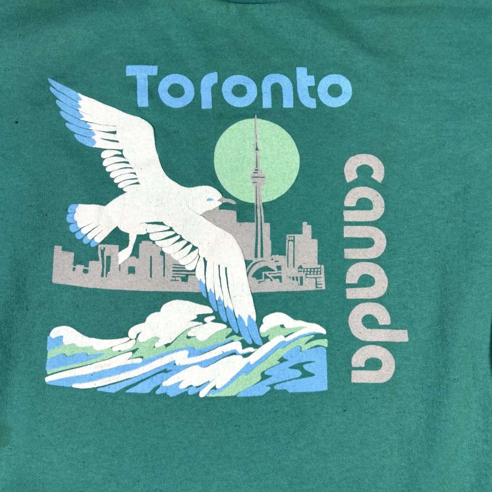 Vintage VINTAGE Seagull Ocean Art Sweatshirt 90s Adult XL Green Cotton Knit Crew Neck Pullover Graphic Print Logo Menoys? Size US XL / EU 56 / 4 - 6 Thumbnail
