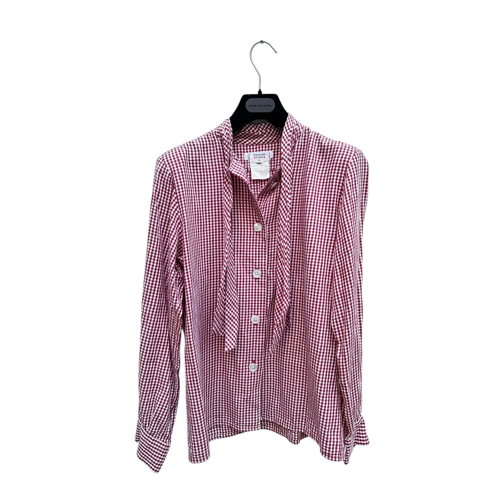 Yves Saint Laurent Vintage 1980s Red Checkered Shirt Size S / US 4 / IT 40 - 2 Thumbnail