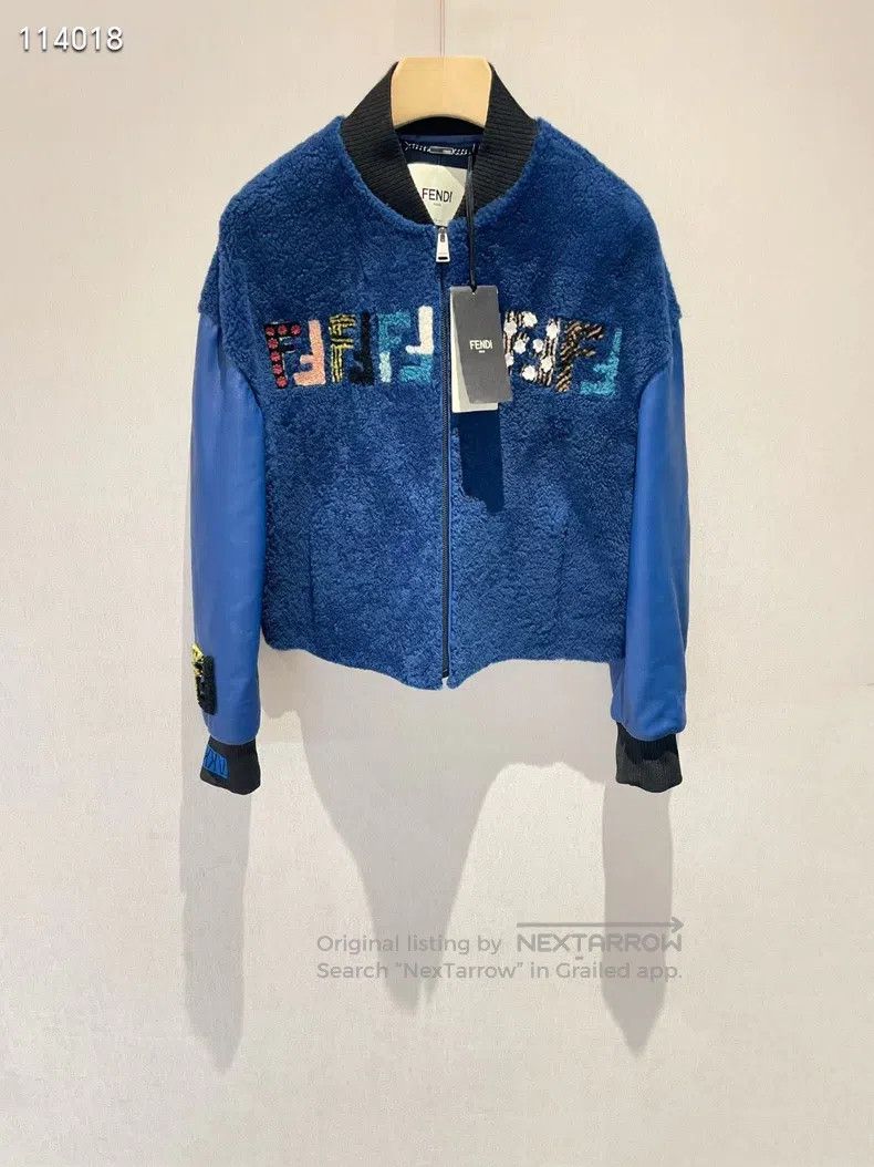 Fendi Fendi Colorful letter fur and leather integrated jacket co Size XS / US 0-2 / IT 36-38 - 1 Thumbnail