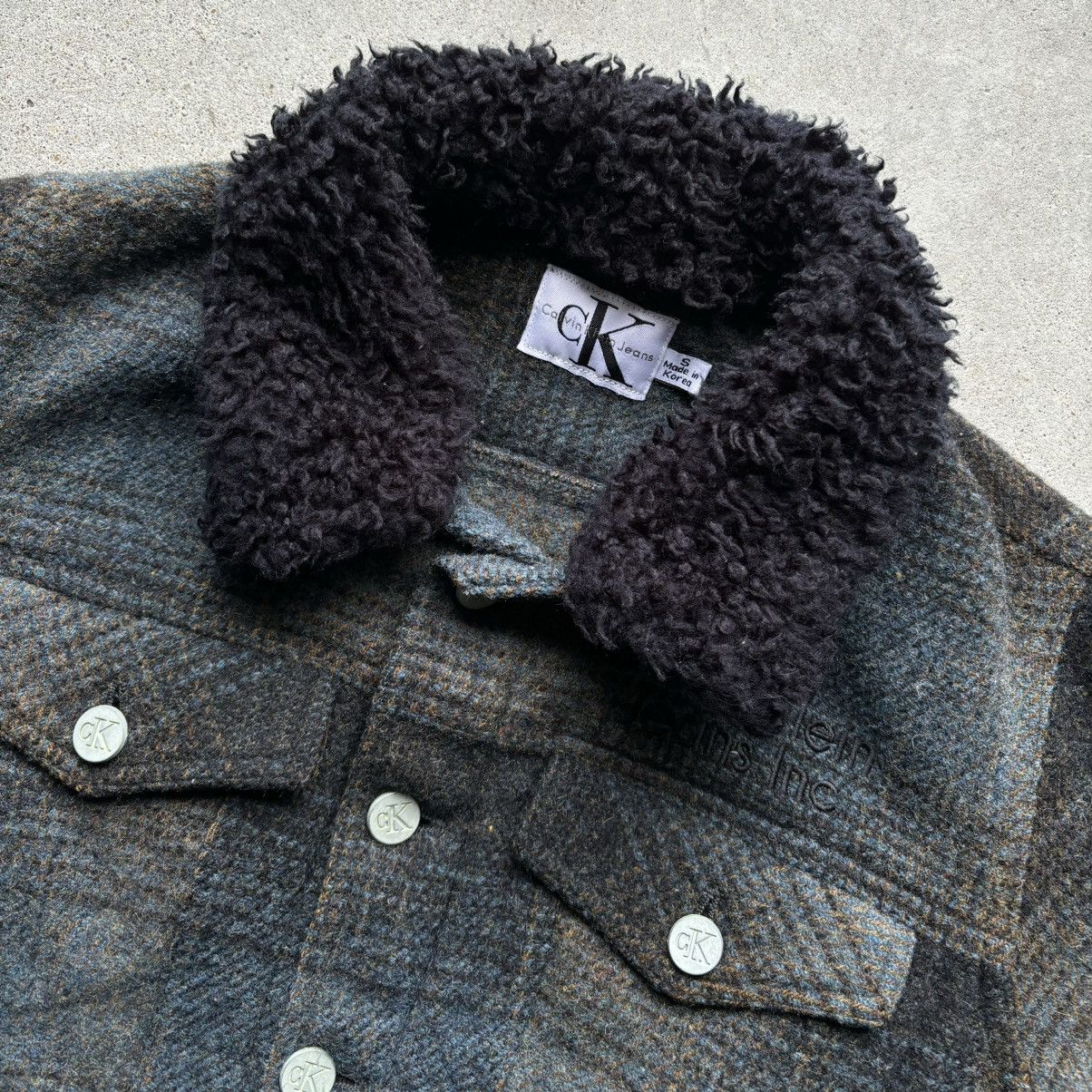 Calvin Klein × Vintage vintage 90s CALVIN KLEIN JEANS Plaid Wool Cropped jacket Size S / US 4 / IT 40 - 5 Thumbnail