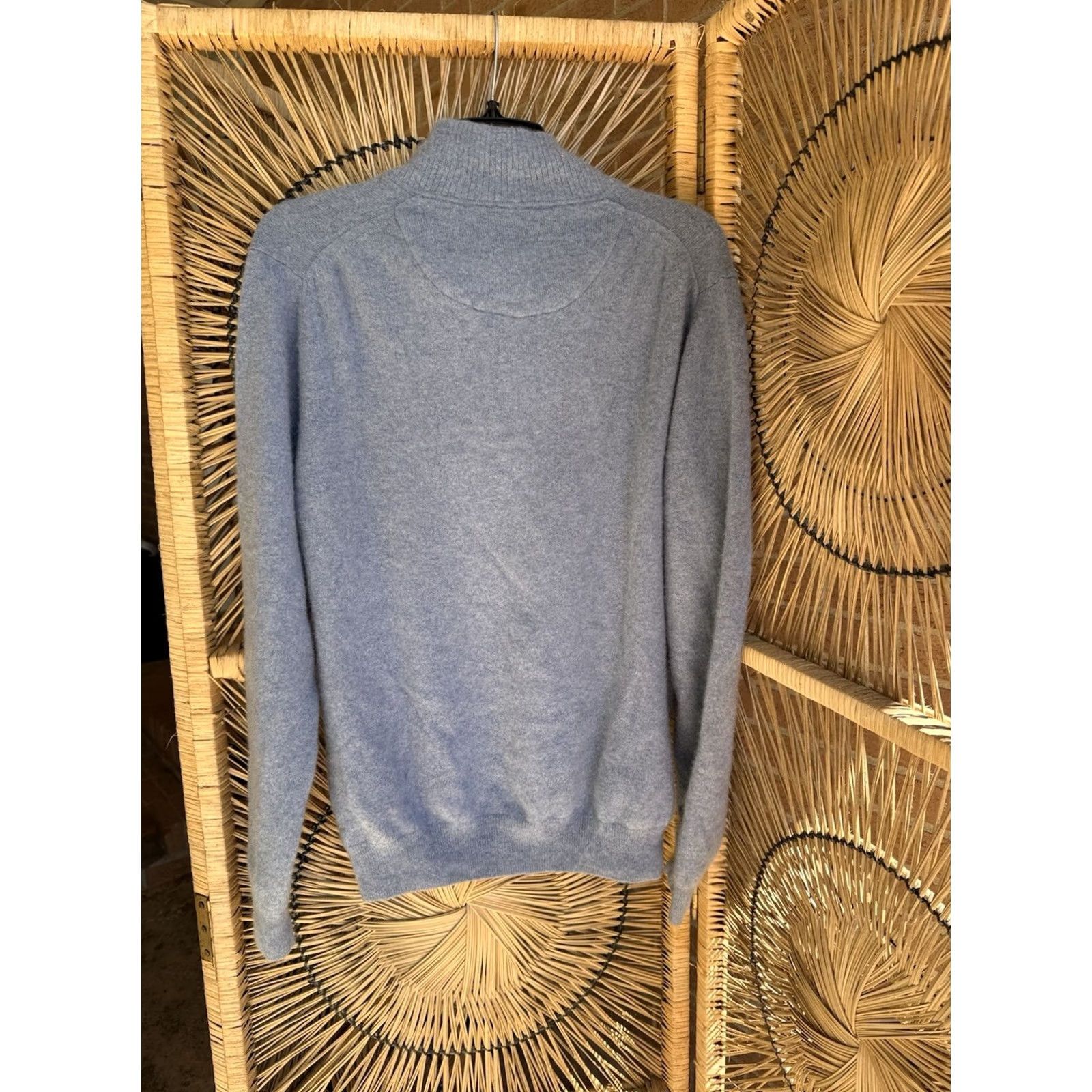 Nordstrom Nordstrom Mens Shop 100% Cashmere Quarter Zip Sweater Light Blue Size L Mens/Boys? No—Men. Size US L / EU 52-54 / 3 - 4 Thumbnail
