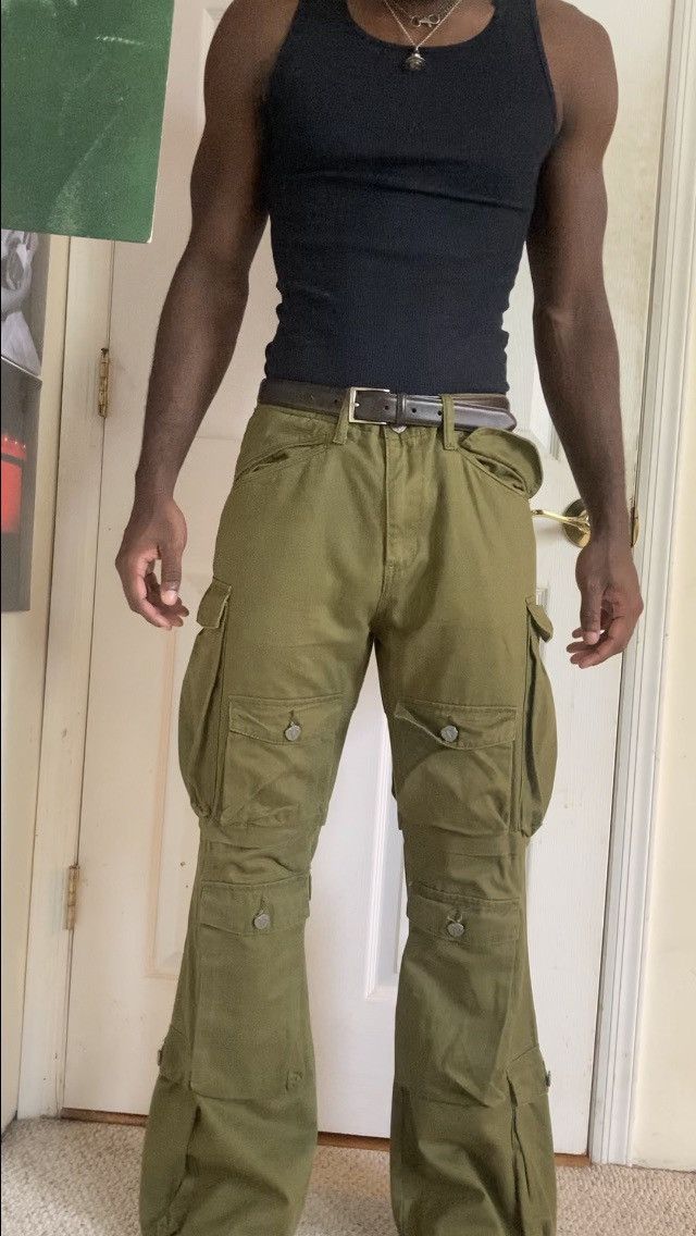 image of Vale Flared Pocket Pants in Green, Men's (Size 32)