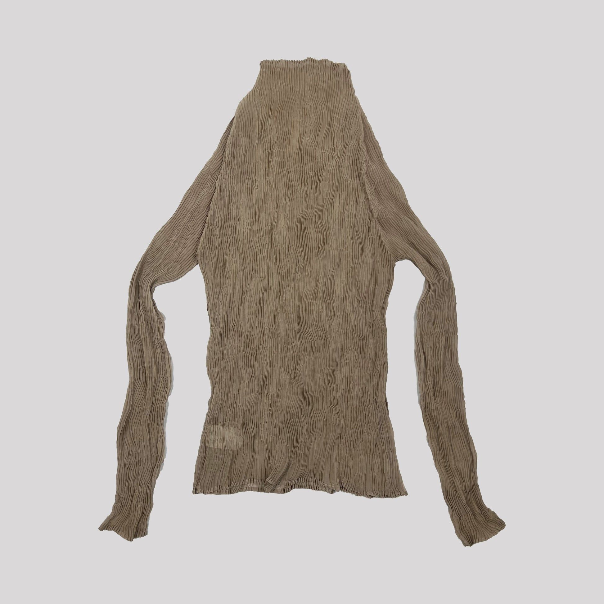 Issey Miyake Issey Miyake Longsleeve Top in Sheer Brown - S Size XXS / US 00 / IT 34 - 3 Thumbnail