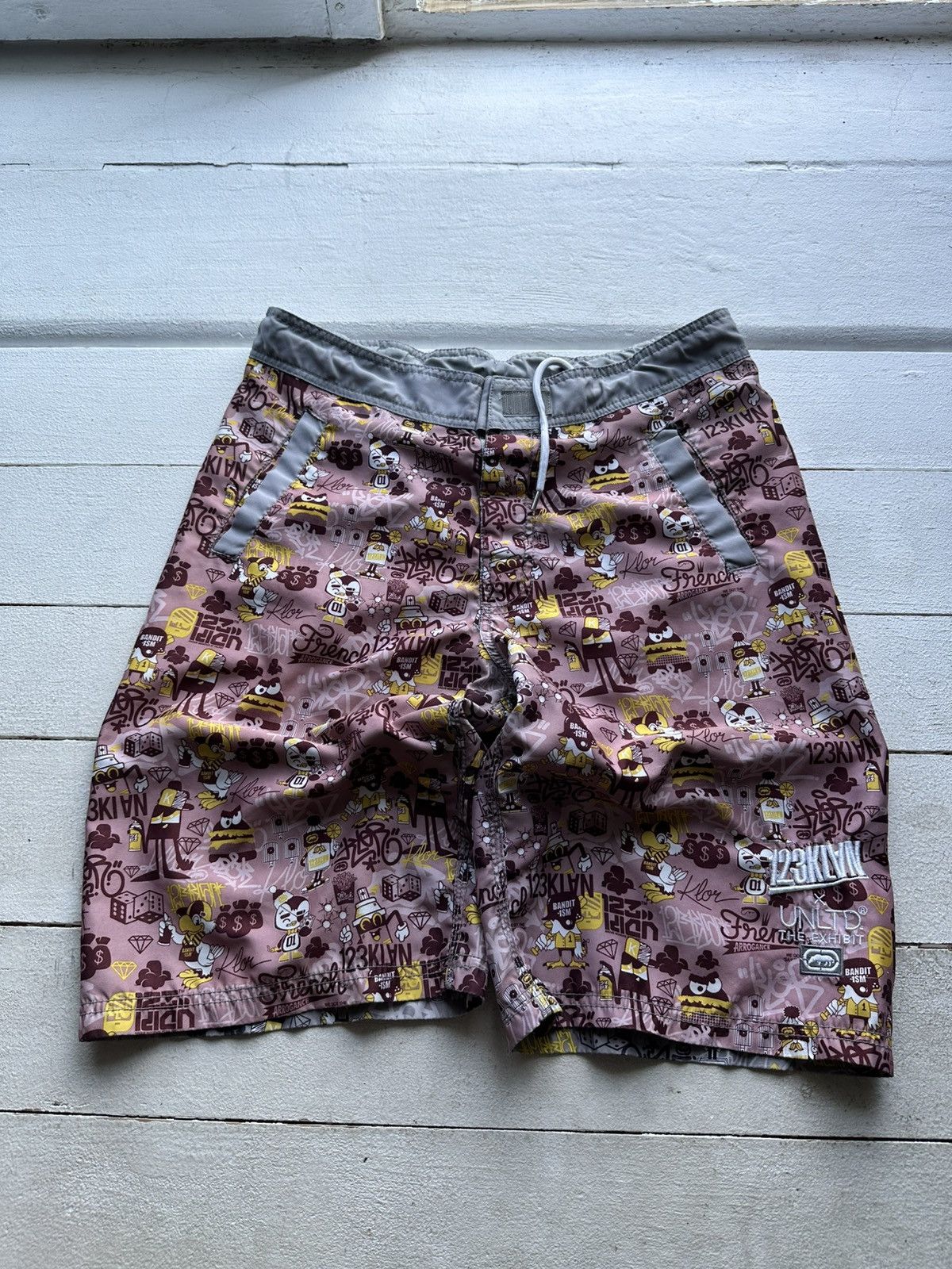 Ecko Unltd. 🚨RARE ECKO x 123KLAN BIG LOGO SWIMM SHORTS Y2K SURF VINTAGE Size US 31 - 1 Thumbnail