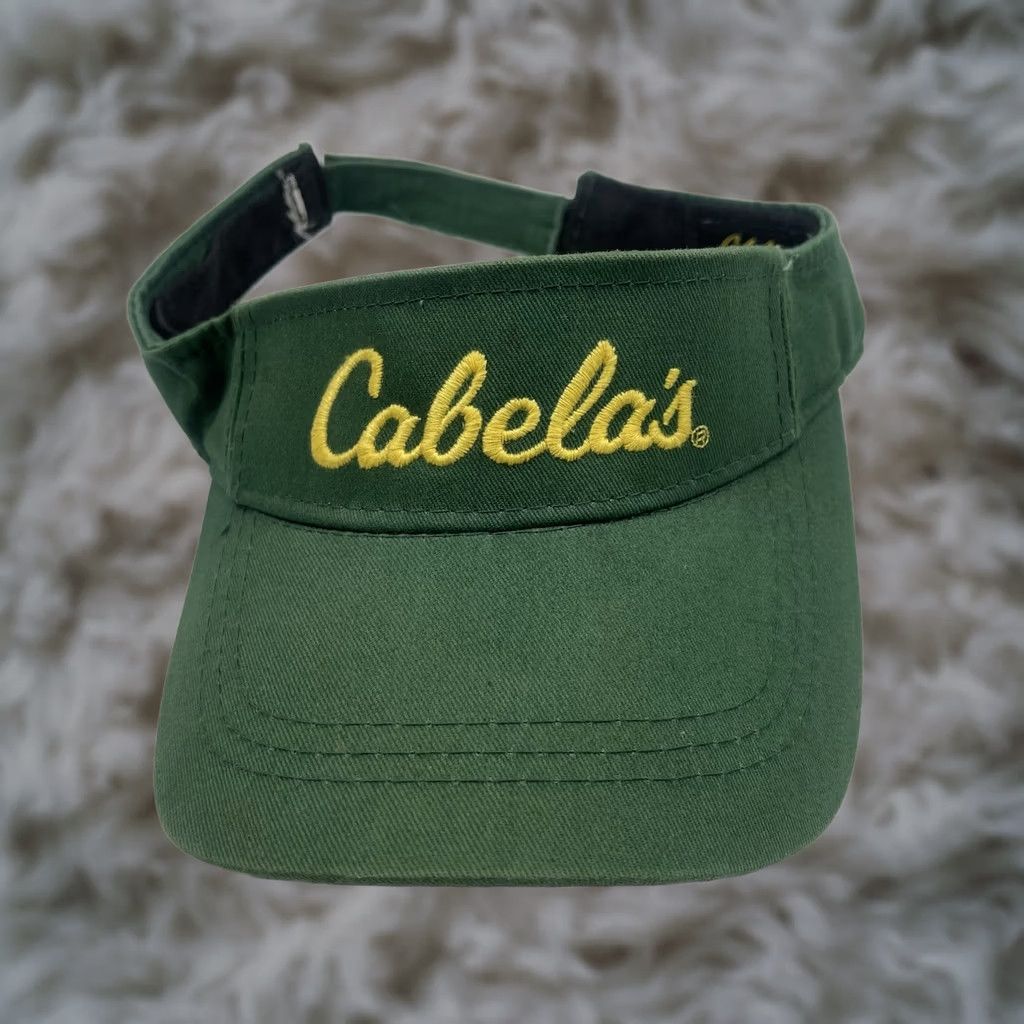Vintage Cabela’s Visor Hat Cap Adult One Size Fits Most Adjustable Green Embroidered Size ONE SIZE - 1 Thumbnail