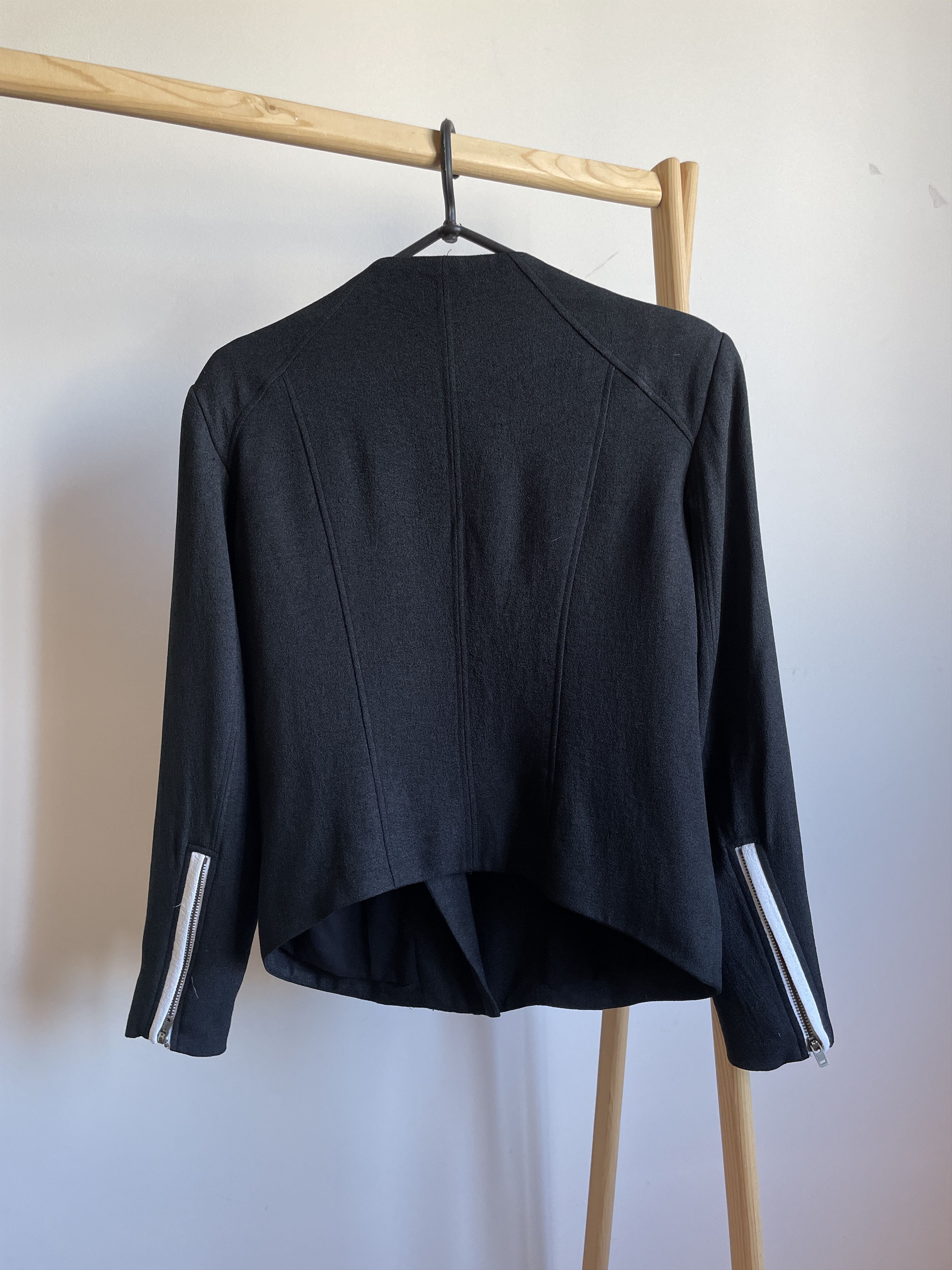 Helmut Lang Helmut Lang Womens Collarless Moto Asymmetrical Zip Jacket Size S / US 4 / IT 40 - 2 Thumbnail