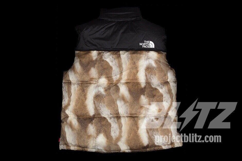 Supreme FW13 SUPREME THE NORTH FACE TNF FUR PRINT NUPTSE VEST BROWN Size US S / EU 44-46 / 1 - 2 Thumbnail