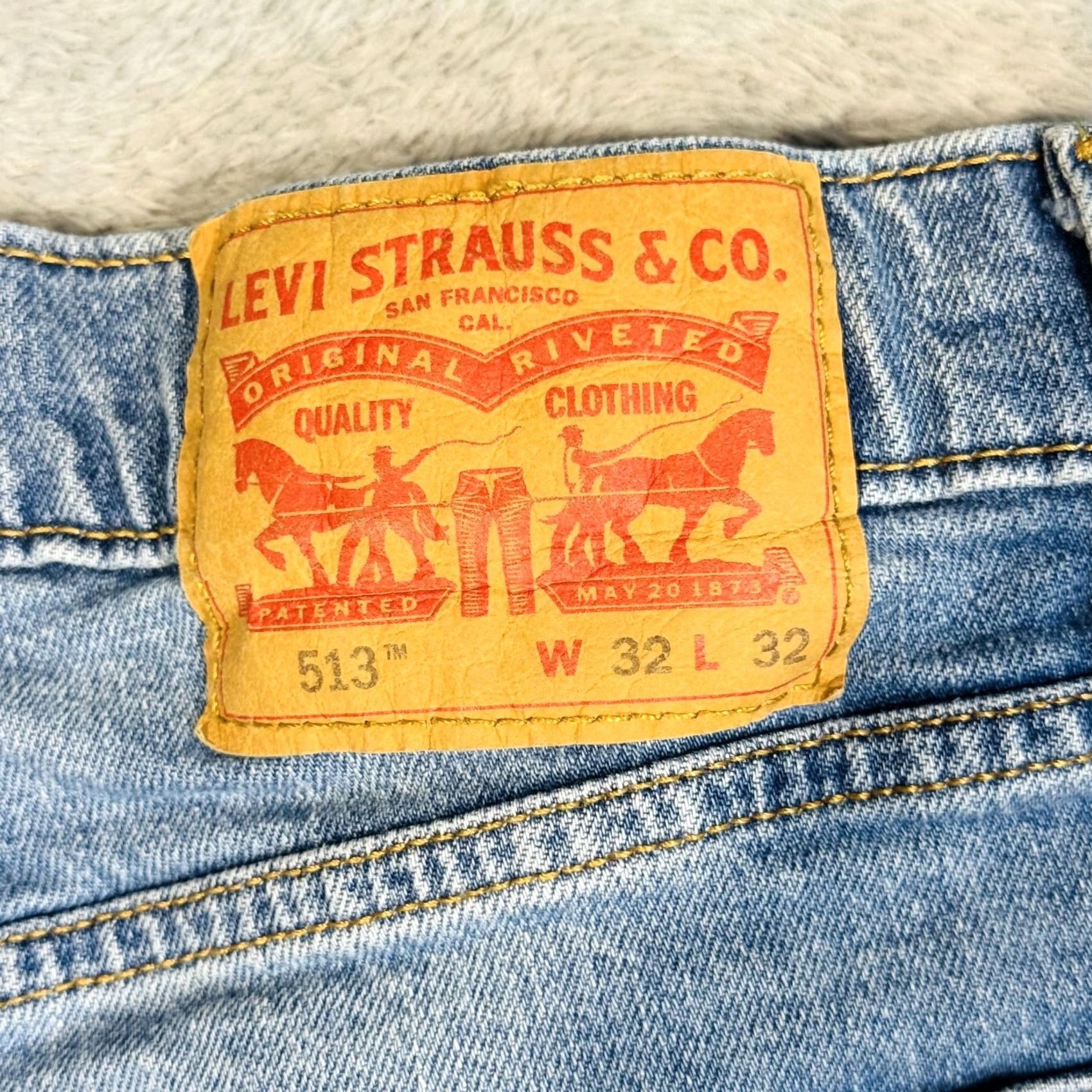 Levi's Levi's 513 Jeans Mens 32x32 Blue Light Wash Slim Straight Stretch Denim Zip Fly Size US 32 / EU 48 - 7 Thumbnail