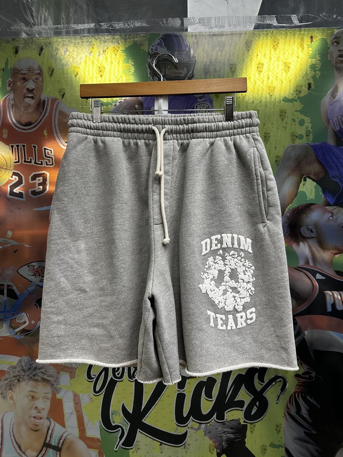 image of Denim Tears University Shorts Grey Xl, Men's (Size 38)