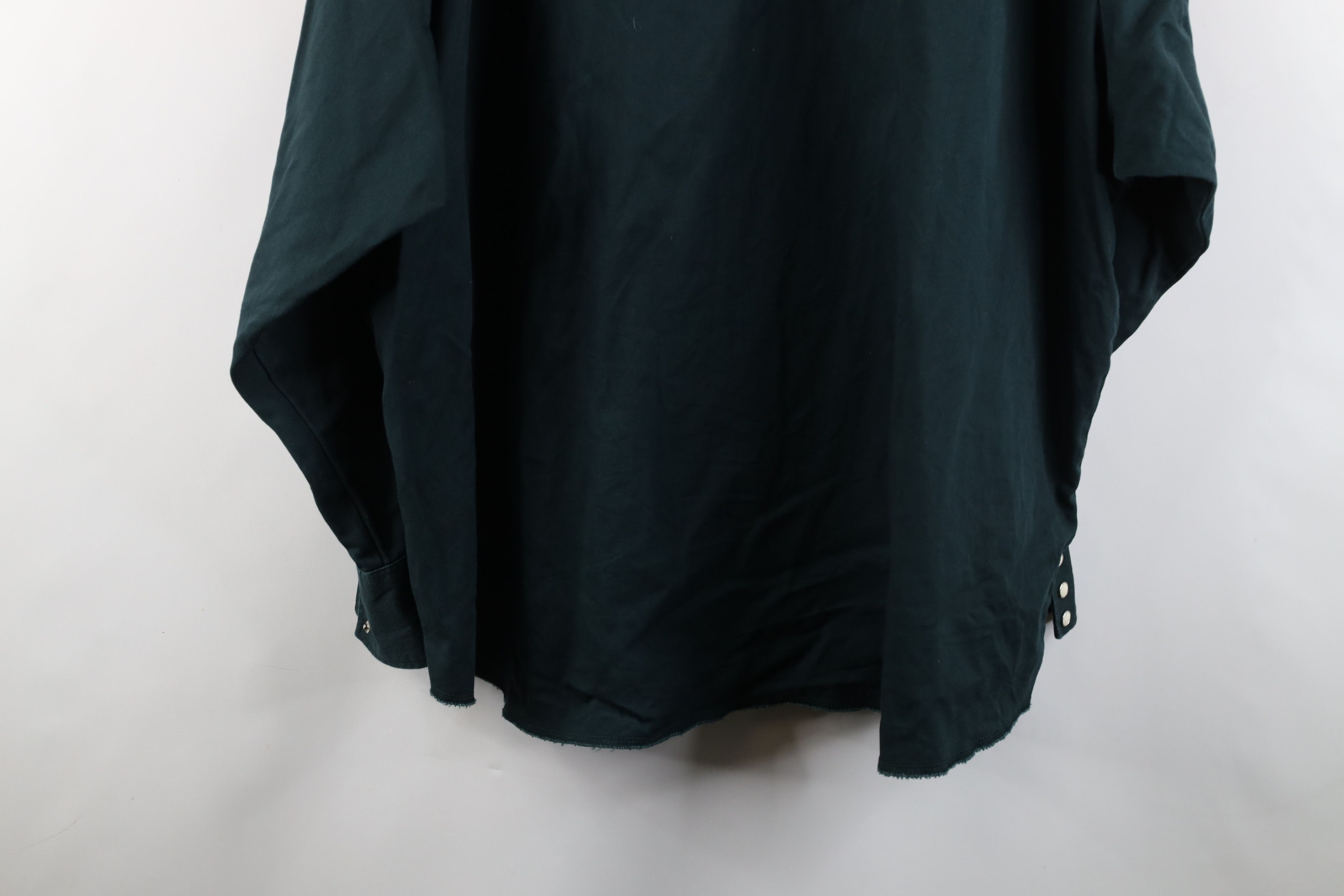 Vintage × Wrangler Vintage 90s Wrangler Heavyweight Button Shirt Dark Green Size US XXL / EU 58 / 5 - 13 Thumbnail