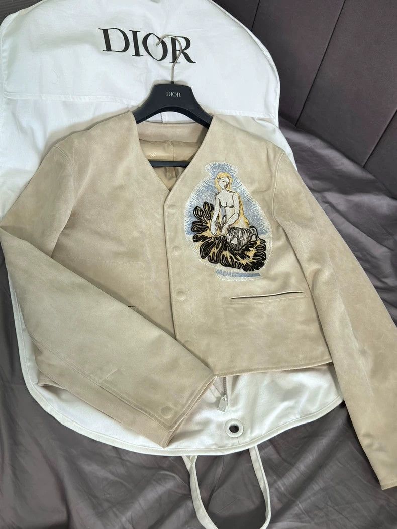 Dior Dior 23ss co-branded collarless leather jacket 2502-Nextarr Size US M / EU 48-50 / 2 - 2 Thumbnail