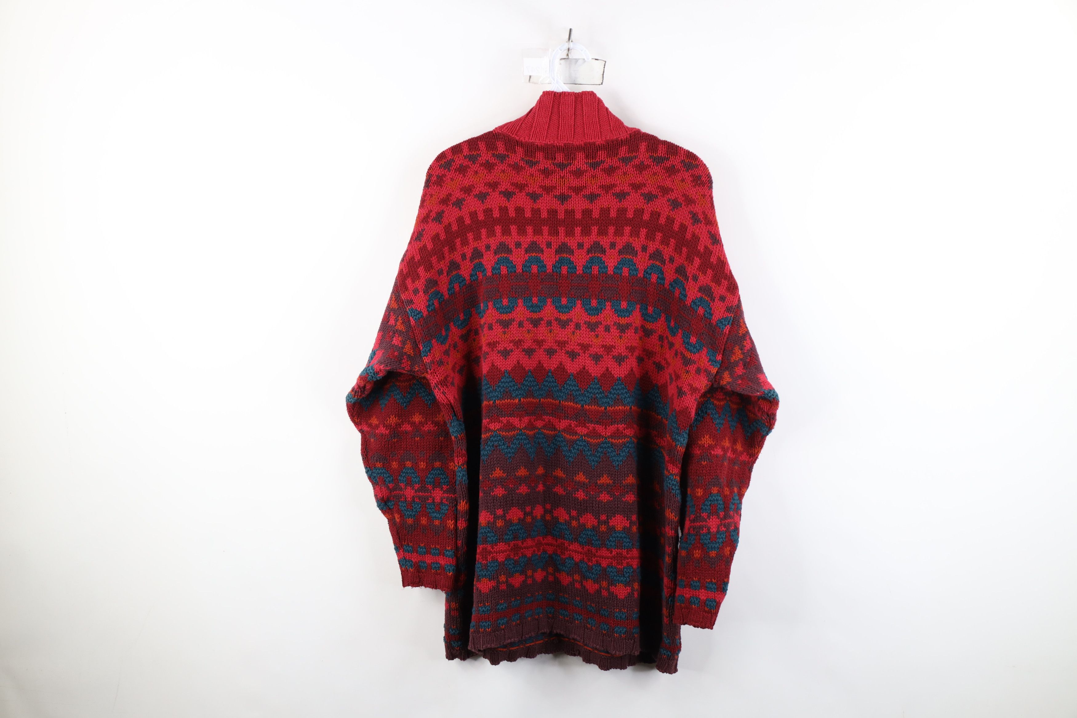 L.L. Bean Vintage 90s LL Bean Southwestern Knit Tunic Sweater USA Size L / US 10 / IT 46 - 7 Thumbnail