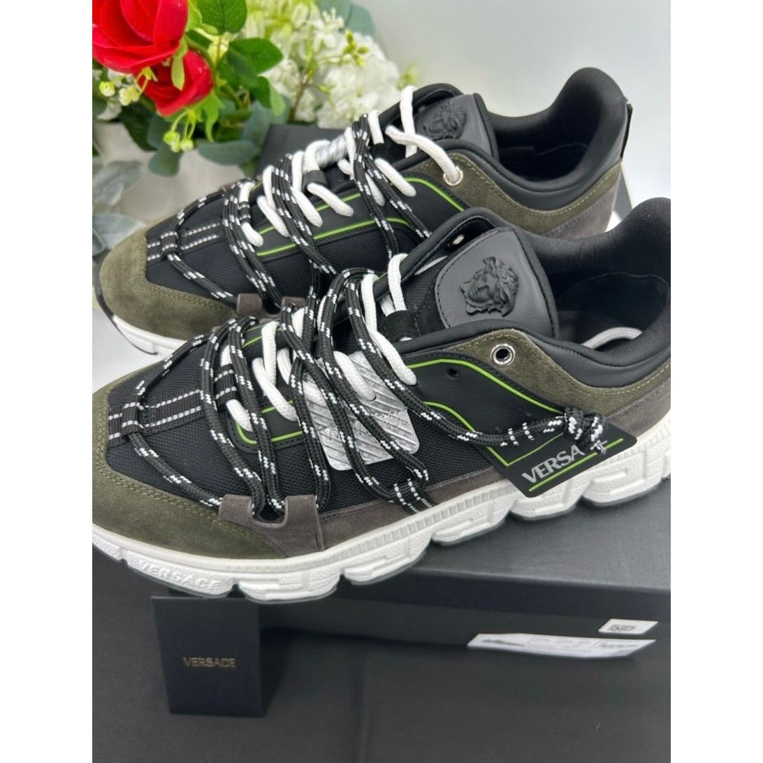 Versace Men's Versace TRIGRECA suede/leather sneakers size 44/11 Size US 11 / EU 44 - 2 Thumbnail