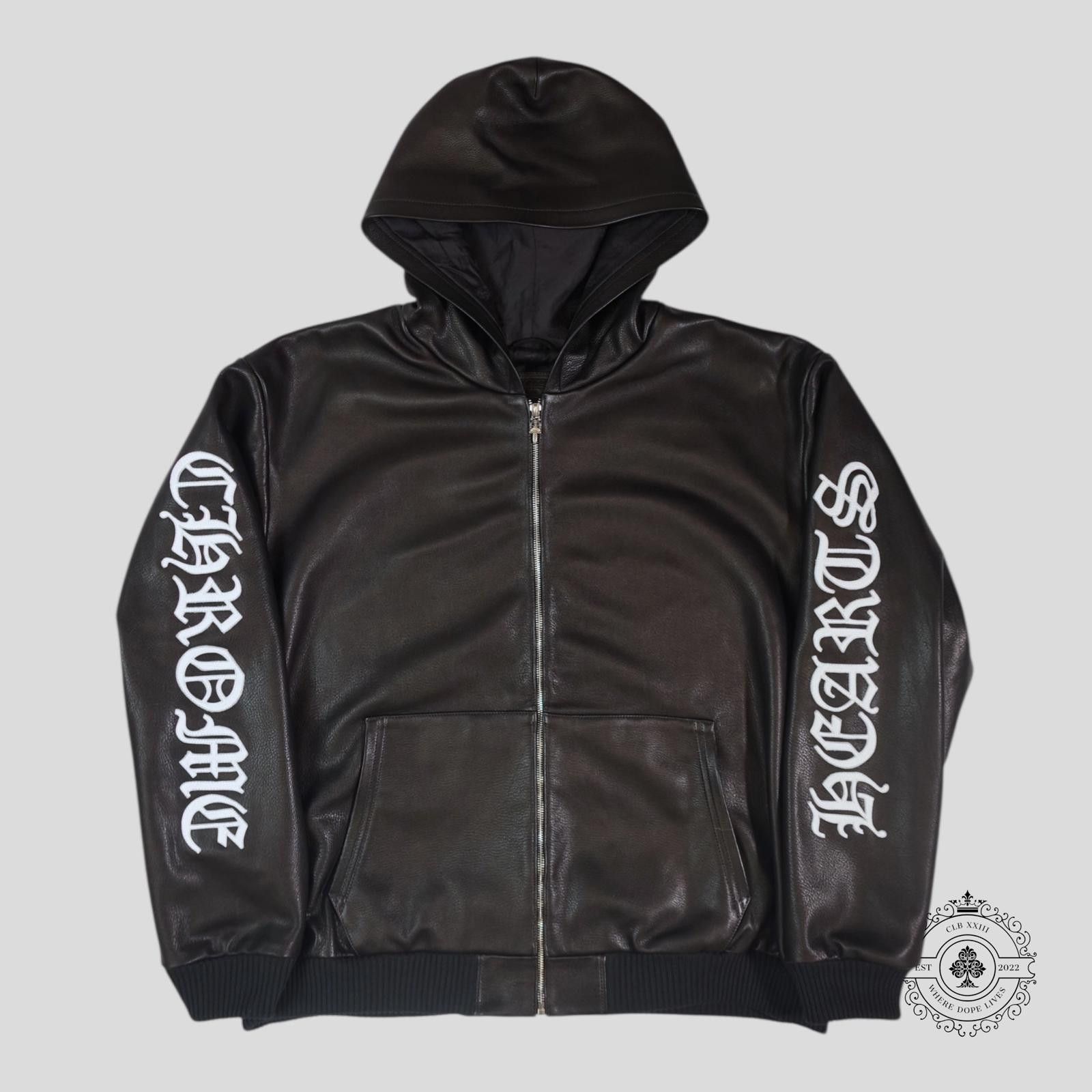 Chrome Hearts Chrome Hearts GRP Y NOT Leather Patchwork Zip-Up