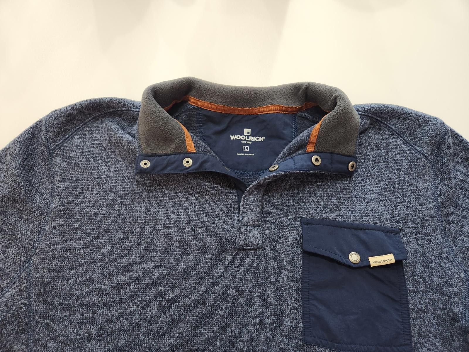 Woolrich Woolen Mills Woolrich Men's Grey Pullover Fleece with Buttoned Chest Pock Size US L / EU 52-54 / 3 - 4 Thumbnail