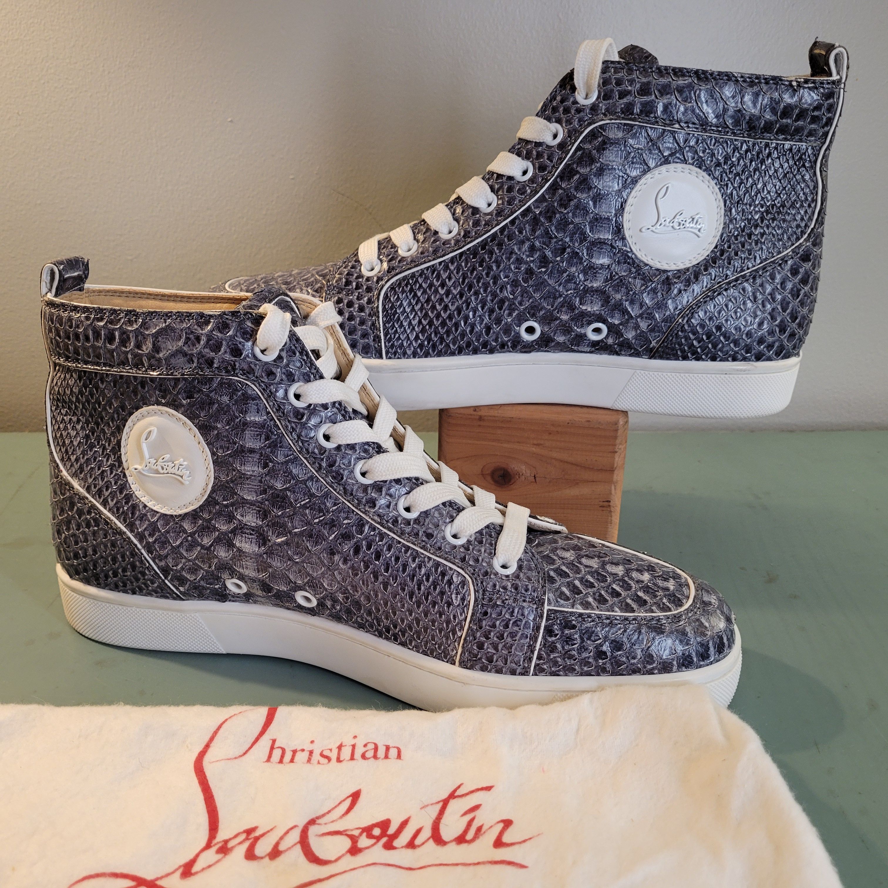 Rantus Flat Python High Top Sneakers with COA