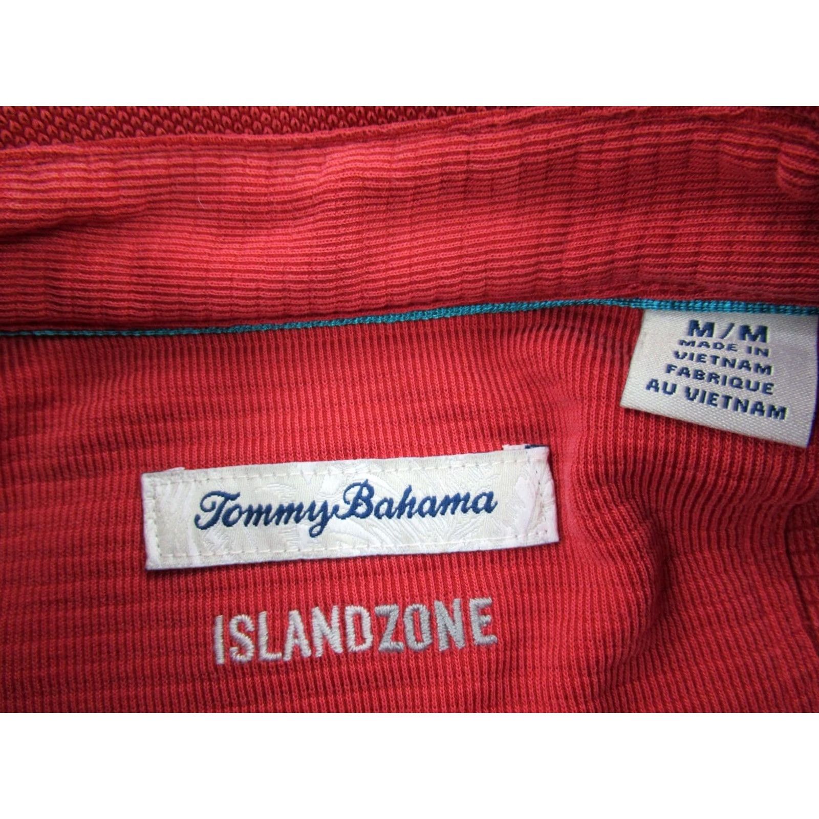 Tommy Bahama Tommy Bahama Polo Shirt - Mens Red Medium Knit Golf Casual, Button Up, Wear Size US M / EU 48-50 / 2 - 3 Thumbnail