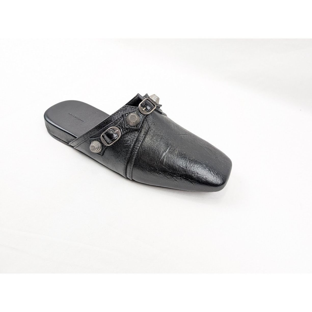 Balenciaga o1rshd1 Cosy Cagole F005 Arena Mules in Black/Aged Silver Size US 7 / EU 40 - 2 Thumbnail