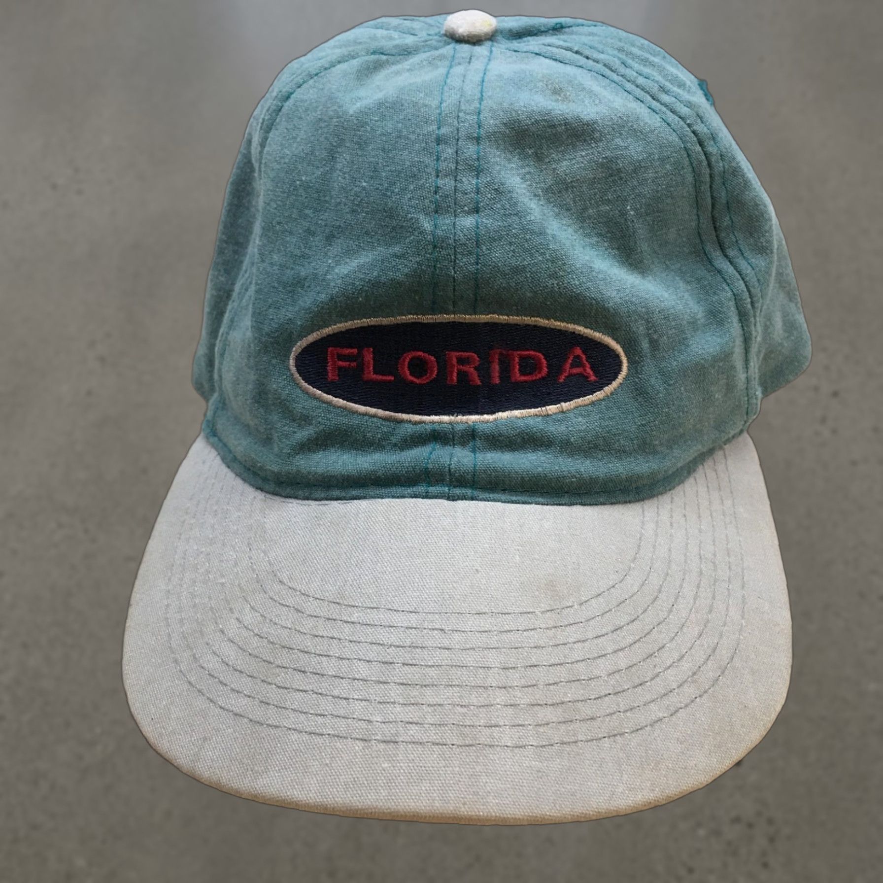 Vintage Willco Imports Florida Baseball Cap Hat Mens Green Gray One Size Fits All Cotton Canvas Adjustable Breathable Lightweight Caps Size ONE SIZE - 1 Thumbnail