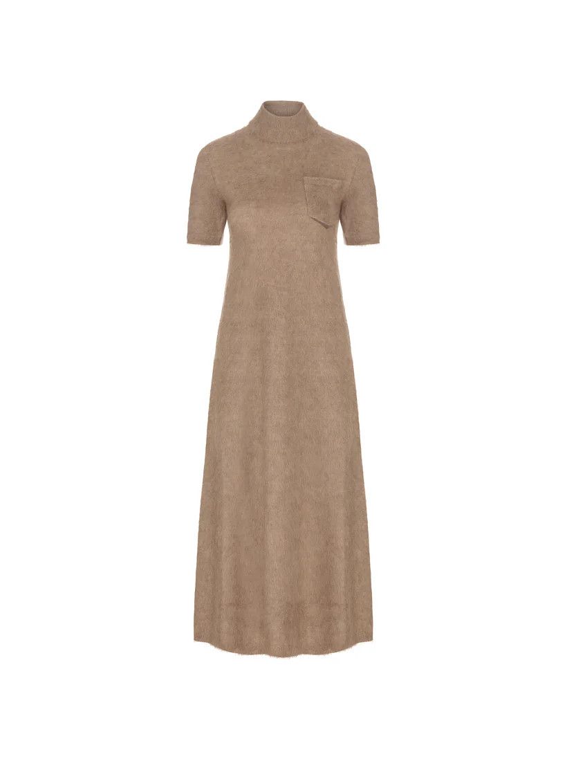 Brunello Cucinelli o1y0725 Midi Dress in Brown Size S / US 4 / IT 40 - 1 Thumbnail