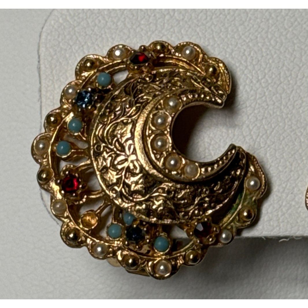 Vintage Vtg mid century Crown Brooch & earrings Art Jewelry Company Size ONE SIZE - 6 Thumbnail