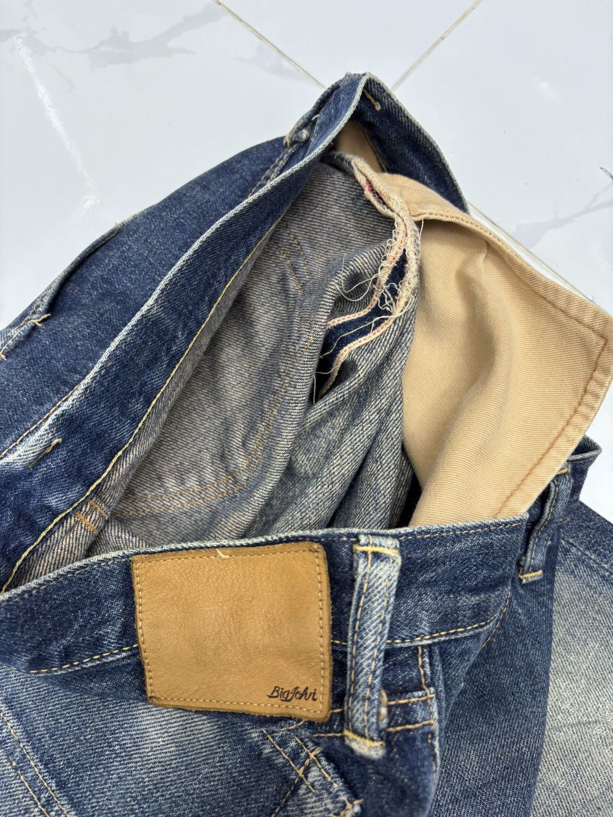 Kapital Vintage Big John Selvedge Redline Distressed Denim Jeans Size US 31 - 7 Thumbnail