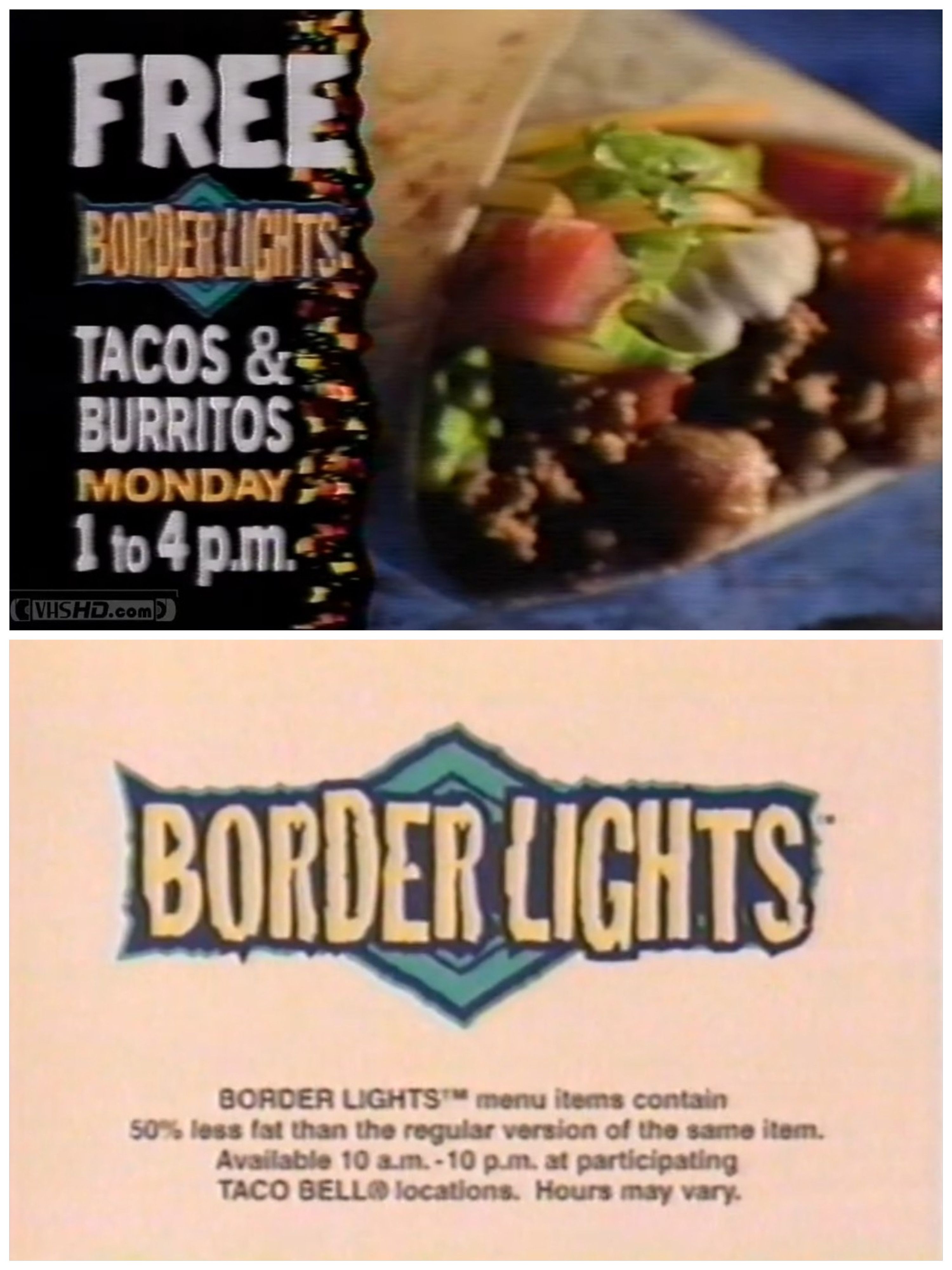 Hanes Vintage 1995 Border Lights Taco Bell Tshirts Tag Hanes Size US XL / EU 56 / 4 - 6 Thumbnail