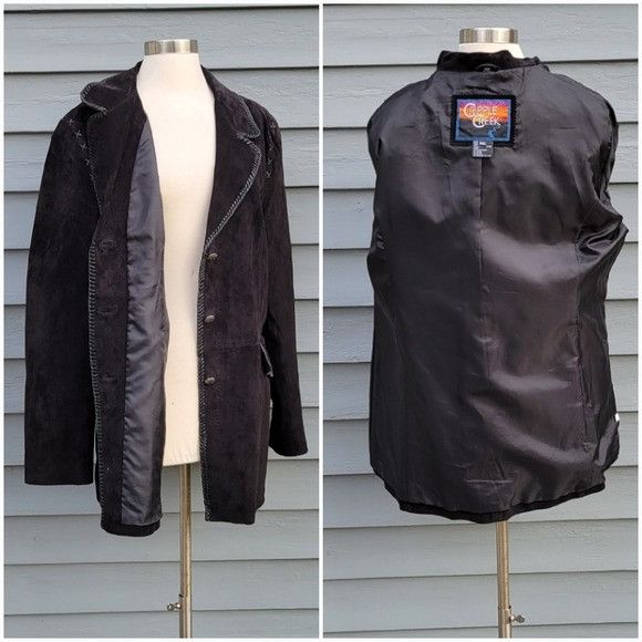 Vintage Vintage 90s y2k Cripple Creek Black Leather Whipstitch Weste Size XXL / US 16-18 / IT 52-54 - 2 Thumbnail