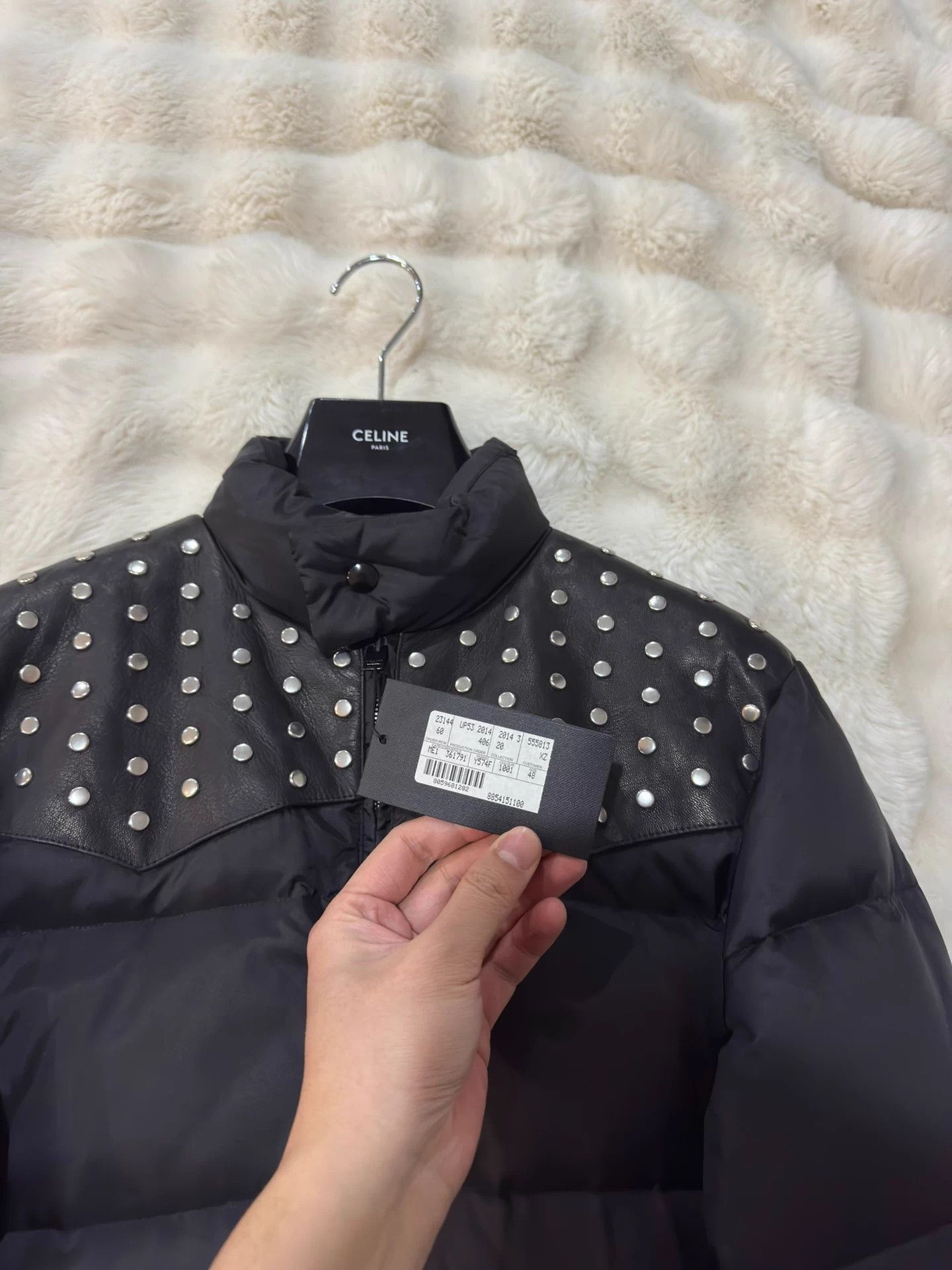 Saint Laurent Paris SLP 14 Studded Sheepskin Down Coat 48 New With Tags Size US M / EU 48-50 / 2 - 3 Thumbnail