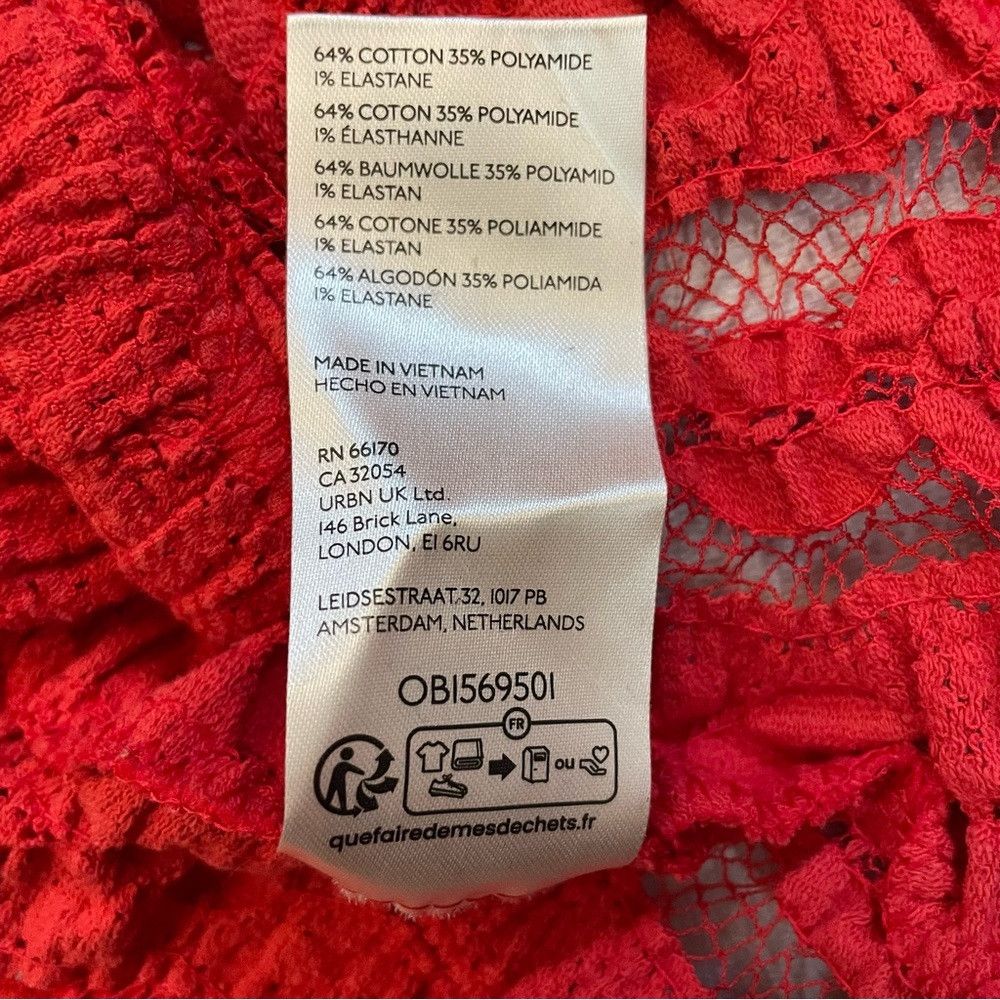 Free People NWT New $158 Free People Red Shayla Lace Long Sleeve Cotton Size XS / US 0-2 / IT 36-38 - 9 Thumbnail