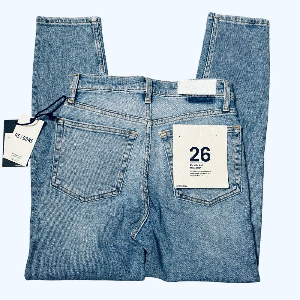 RE/DONE NWT New $265 RE/DONE 90's High Rise Ankle Crop Jeans In Mid Size 26" / US 2 / IT 38 - 5 Thumbnail
