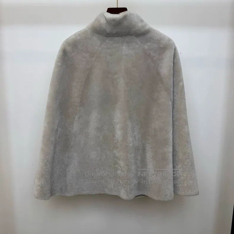 Loro Piana Loro Piana Beige fur and leather combination cloak Size S / US 4 / IT 40 - 2 Thumbnail