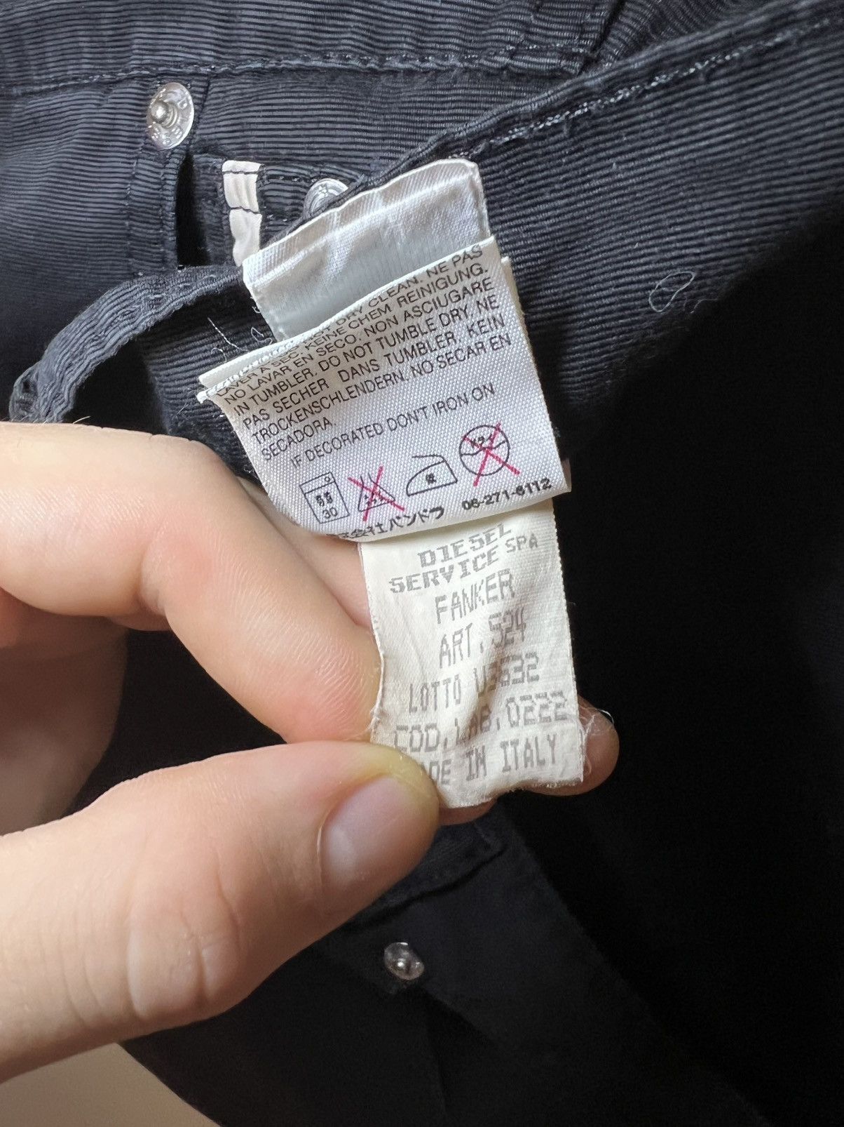 Diesel Vintage Diesel made in Italy micro corduroy straight pants Size US 31 - 10 Thumbnail