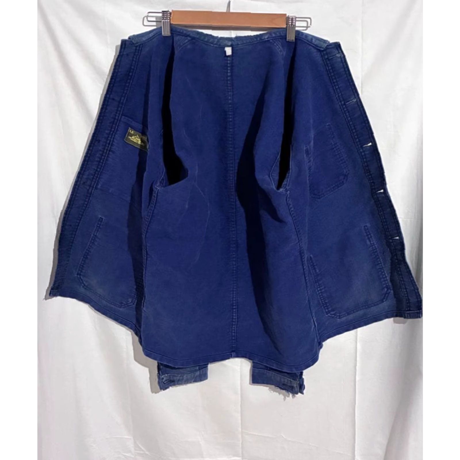 Vintage Le Mont Saint Michel Blue Work Jacket moleskin jacket 46 Vintage Mens Jacket Blue 1950s France JP Size US S / EU 44-46 / 1 - 2 Thumbnail