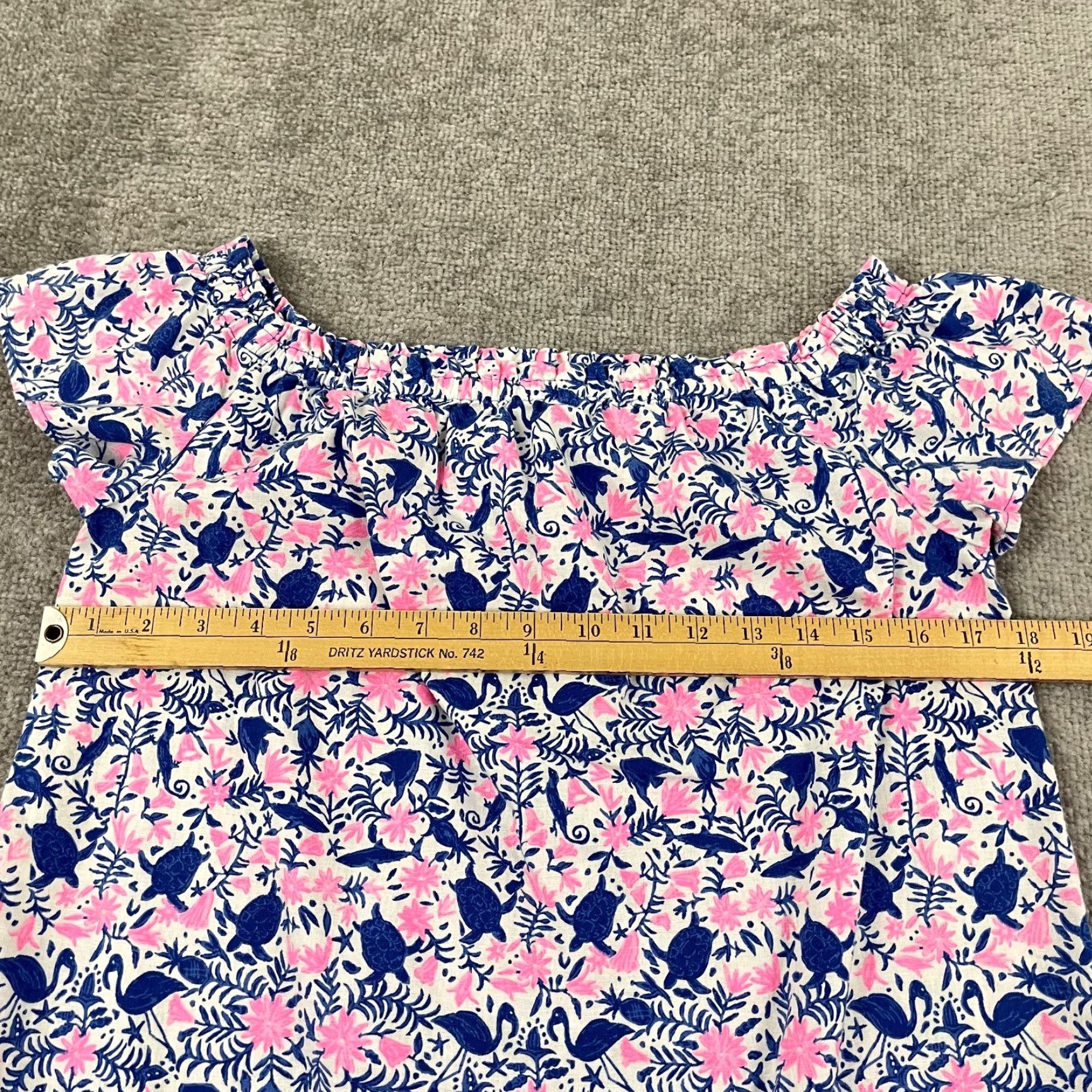 Vineyard Vines Vineyard Vines Off The Shoulder Dress Women XS Linen Blend Sea Life Print Preppy Size XS / US 0-2 / IT 36-38 - 4 Thumbnail