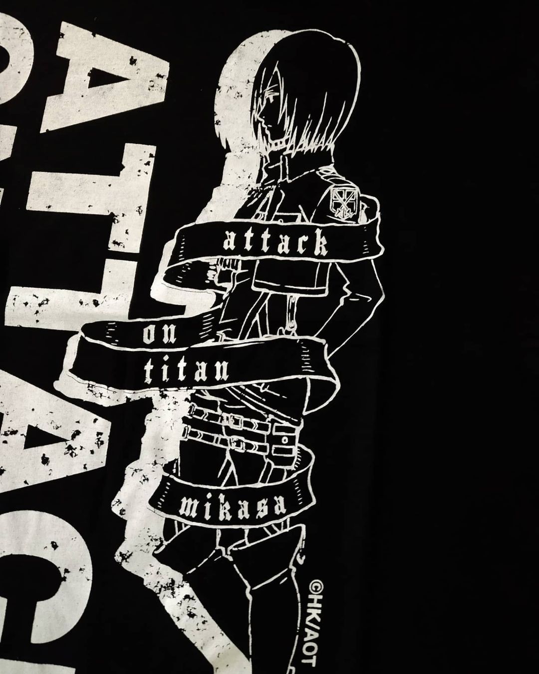 Anime × Japanese Brand Attack on Titan Mikasa Big Graphical Art Anime Tees Size US M / EU 48-50 / 2 - 3 Thumbnail