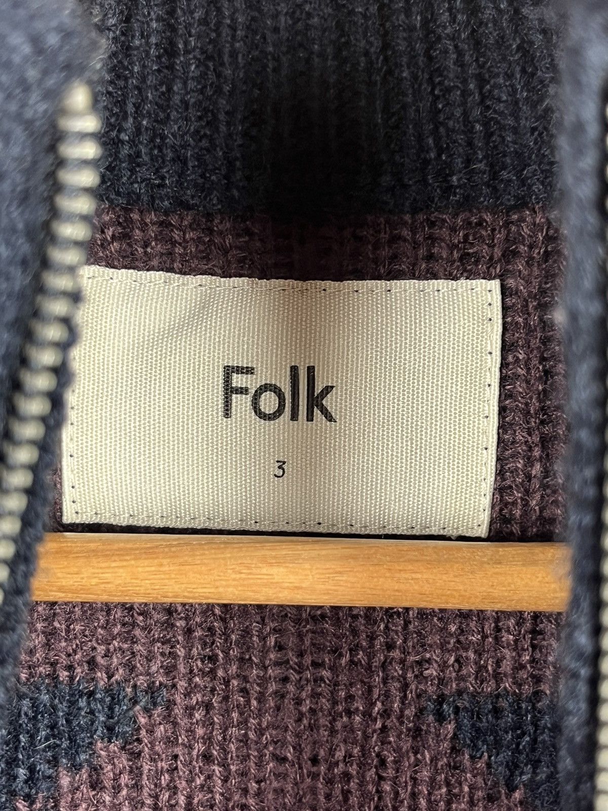 Folk Folk Size 3 L Blue Aztec Pattern Zip Up Wool Blend Sweater Size US L / EU 52-54 / 3 - 3 Thumbnail