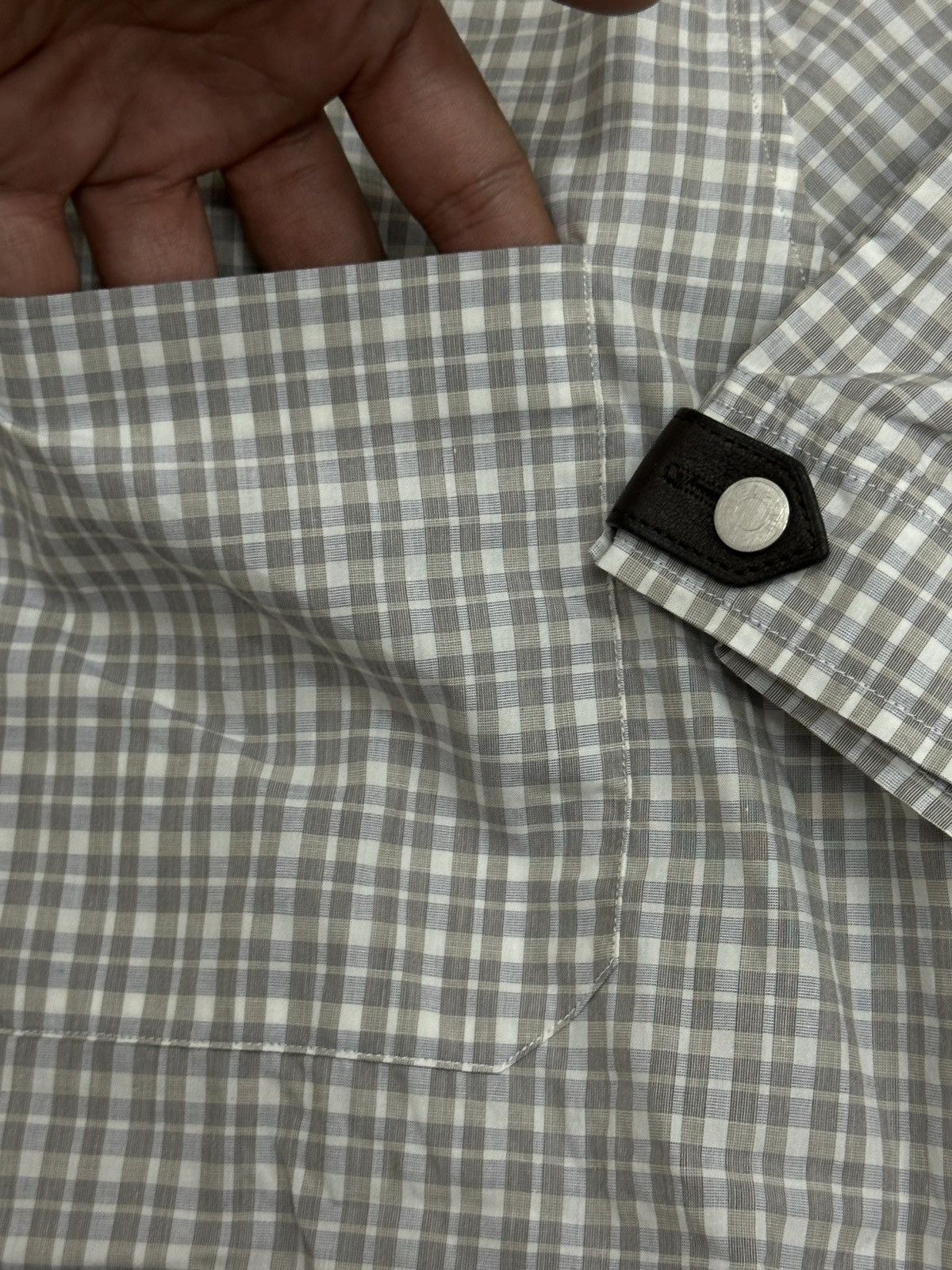 Hermes Hermes Cotton With Lamb Skin Button Up Shirt Size US M / EU 48-50 / 2 - 5 Thumbnail
