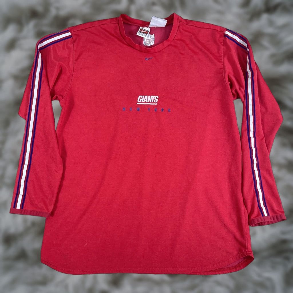 Nike VINTAGE Nike New York Giants Shirt Mens XL Red Center Swoosh 90s Pro Line Y2K Long Sleeve? Size US XL / EU 56 / 4 - 1 Thumbnail
