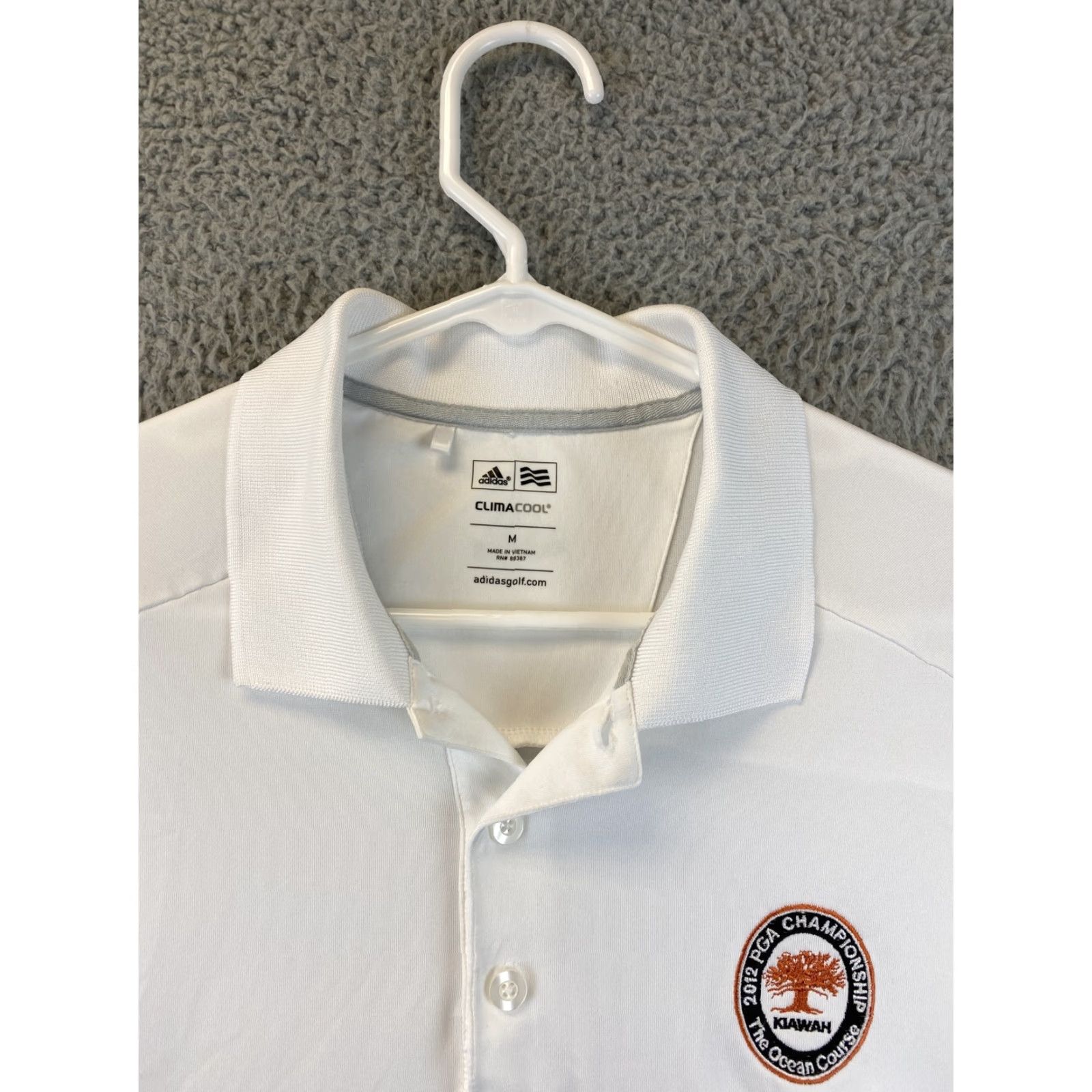 Adidas Adidas Men's White & Black Short Sleeve Polo Golf Shirt Size Medium/ 87-67 Size US M / EU 48-50 / 2 - 5 Thumbnail