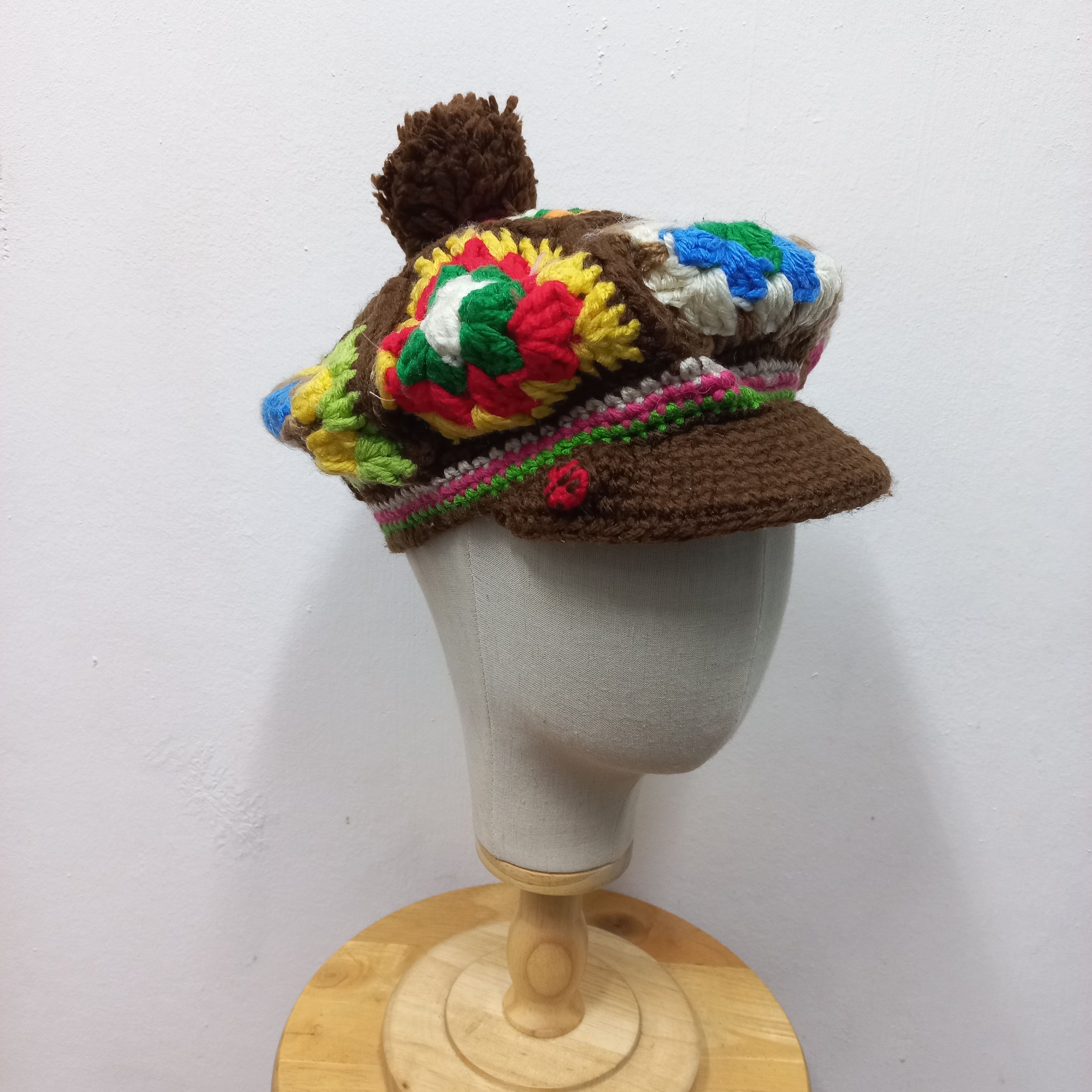 Sun Surf 🪡Japanese crochet multicolor peace fisherman cap Size ONE SIZE - 6 Thumbnail